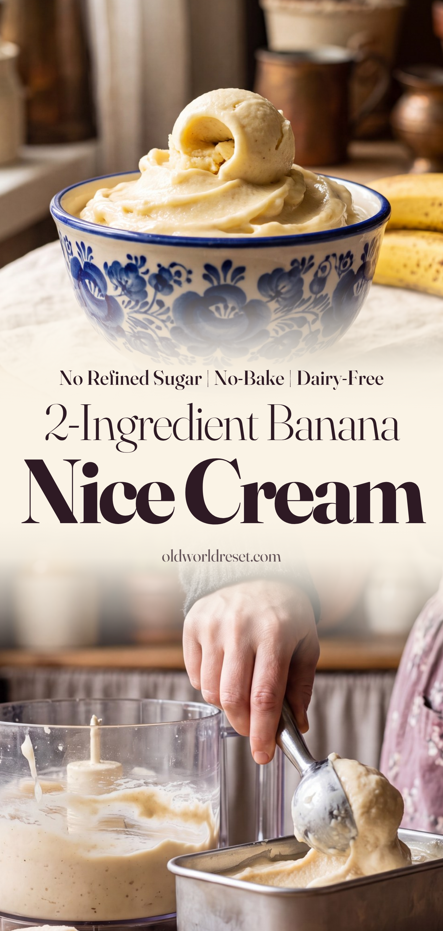 2-Ingredient Banana Nice Cream - pin this recipe