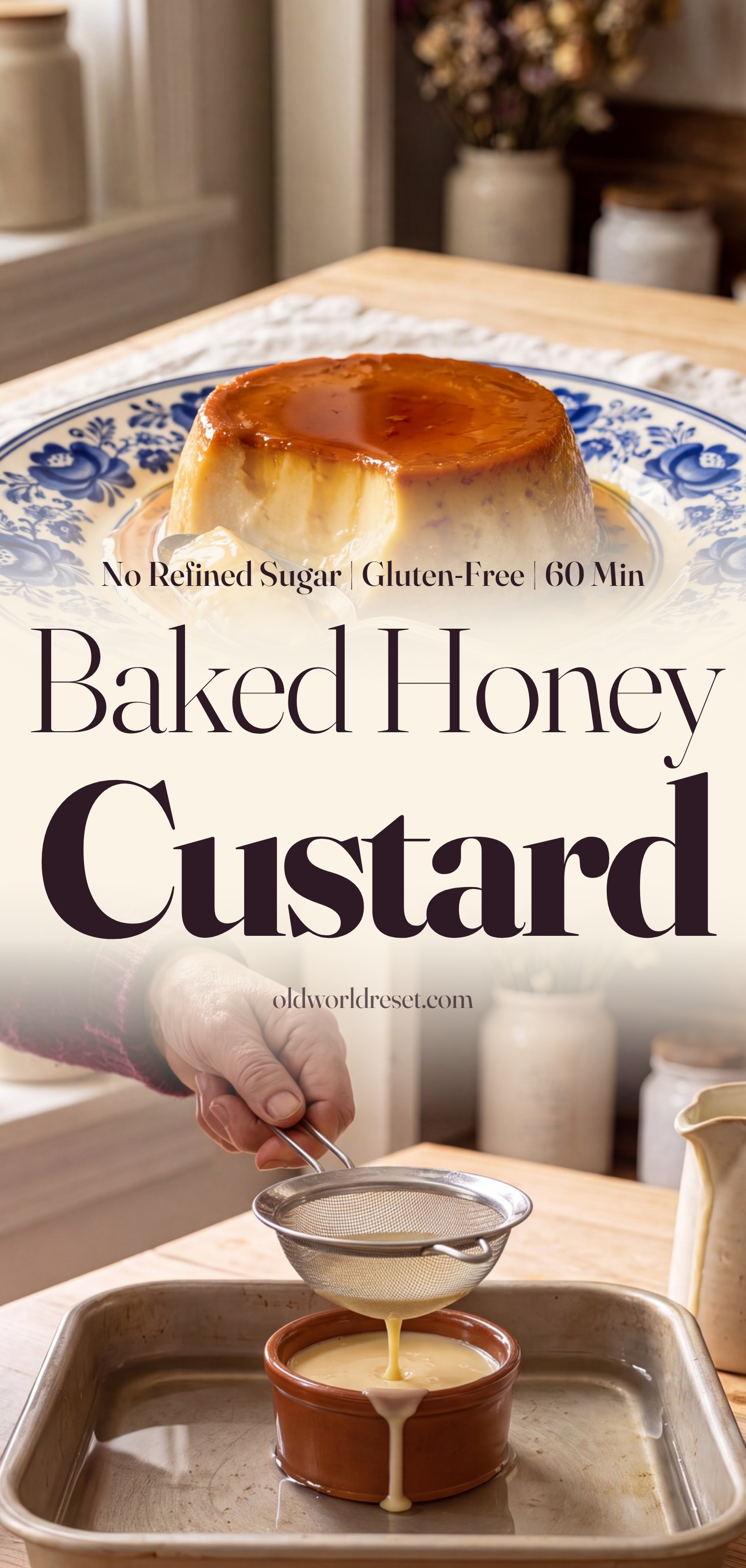 Baked Honey Custard (Flan-Style) - pin this recipe