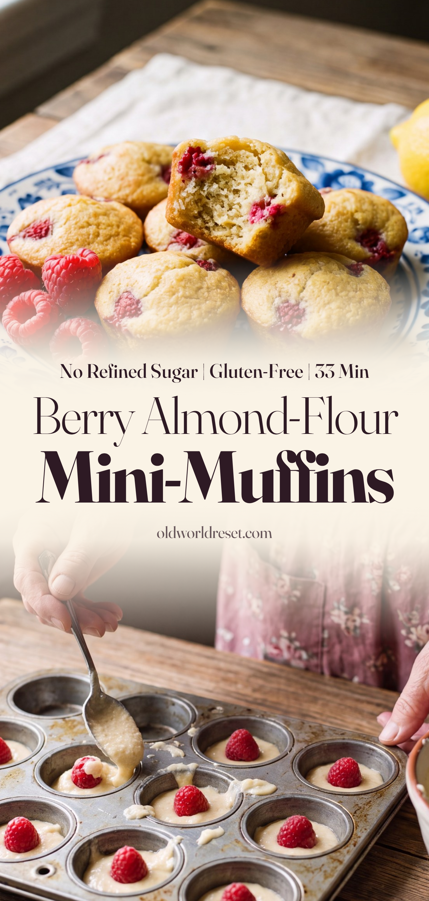 Berry Almond-Flour Mini-Muffins (Low-Glycemic) - pin this recipe