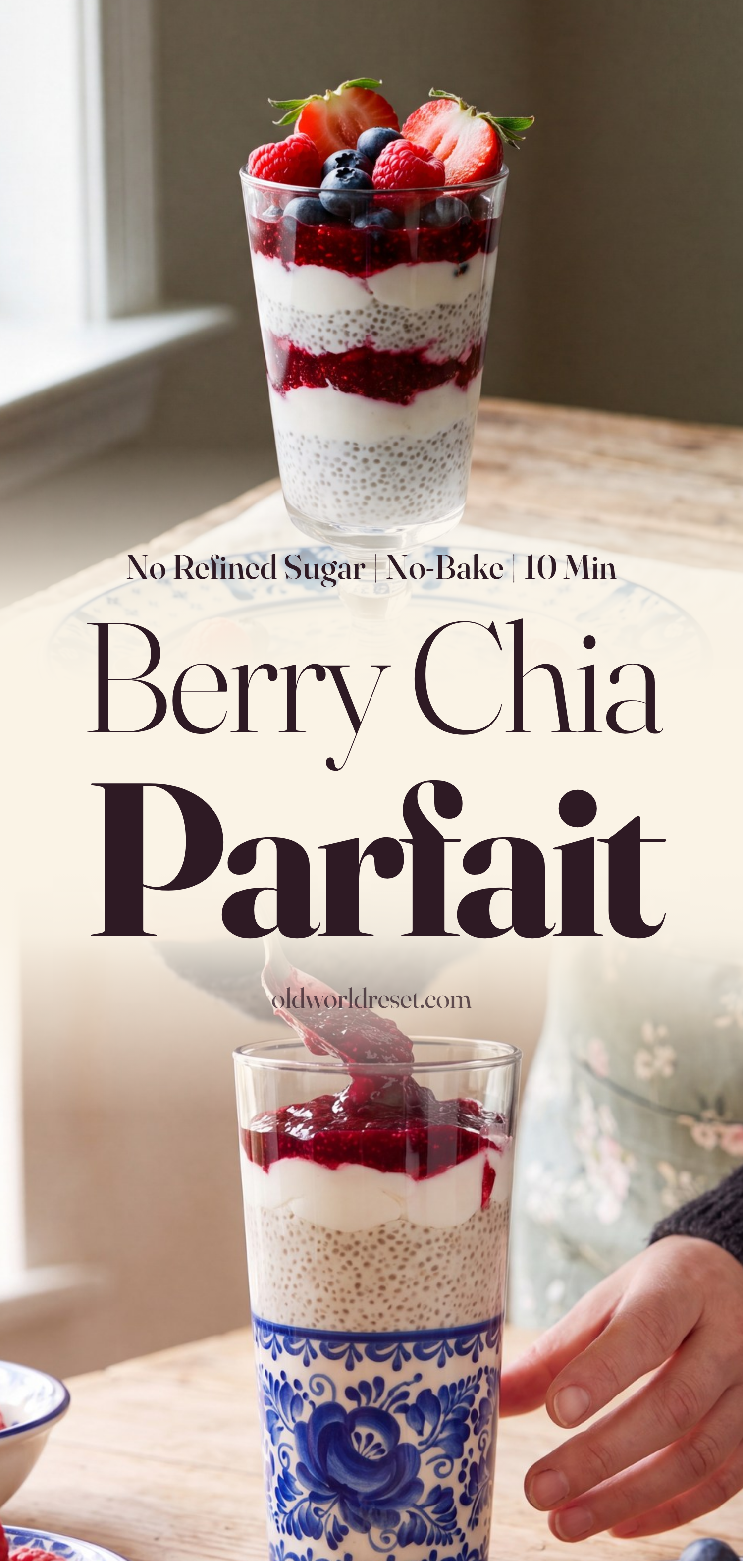 Berry Chia Breakfast Parfait - pin this recipe