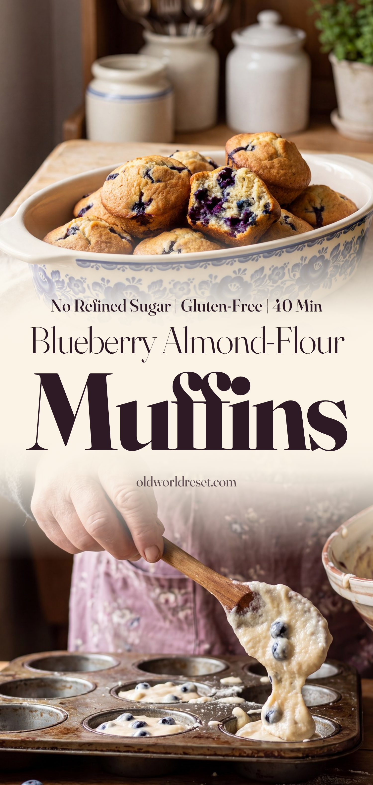 Blueberry Almond-Flour Muffins - pin this recipe