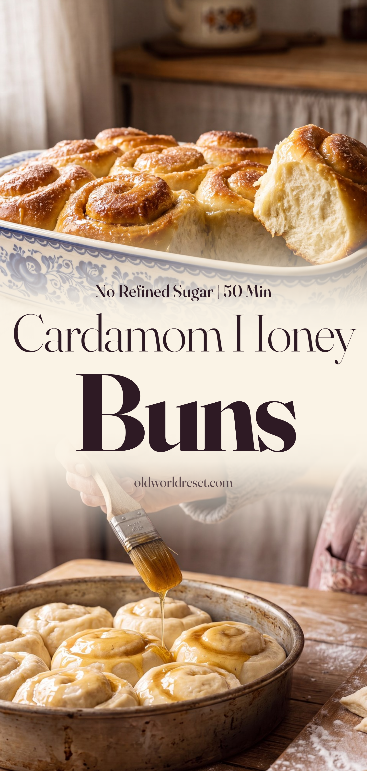 Cardamom Honey Buns (Slavic-Spiced) - pin this recipe