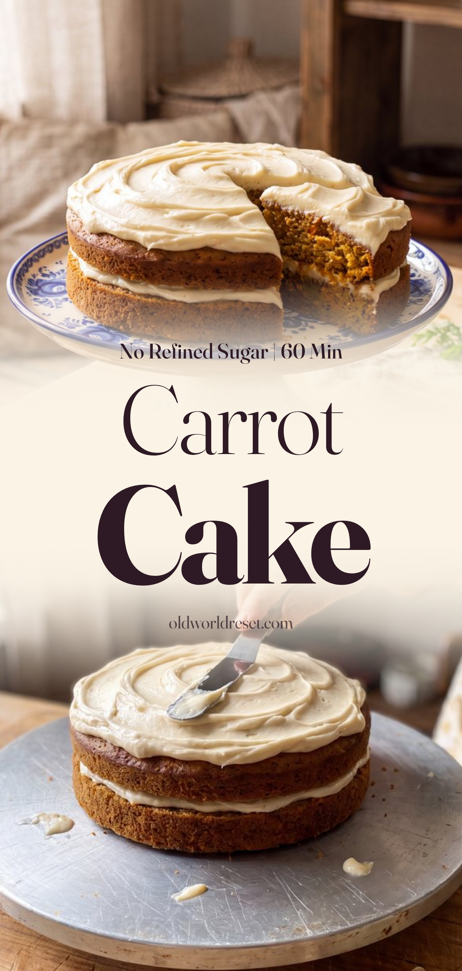 Carrot Cake with Honey-Cashew Frosting - pin this recipe
