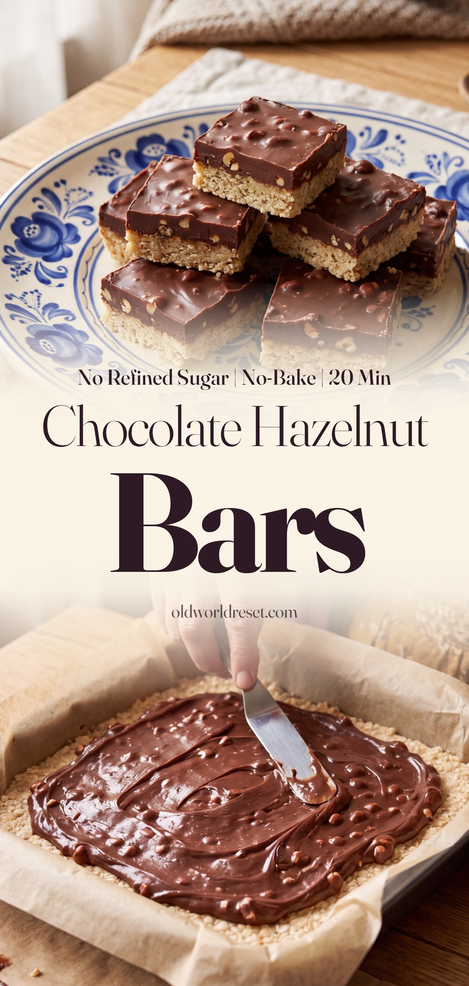 Chocolate Hazelnut Fudge Bars (Nutella-Style) - pin this recipe