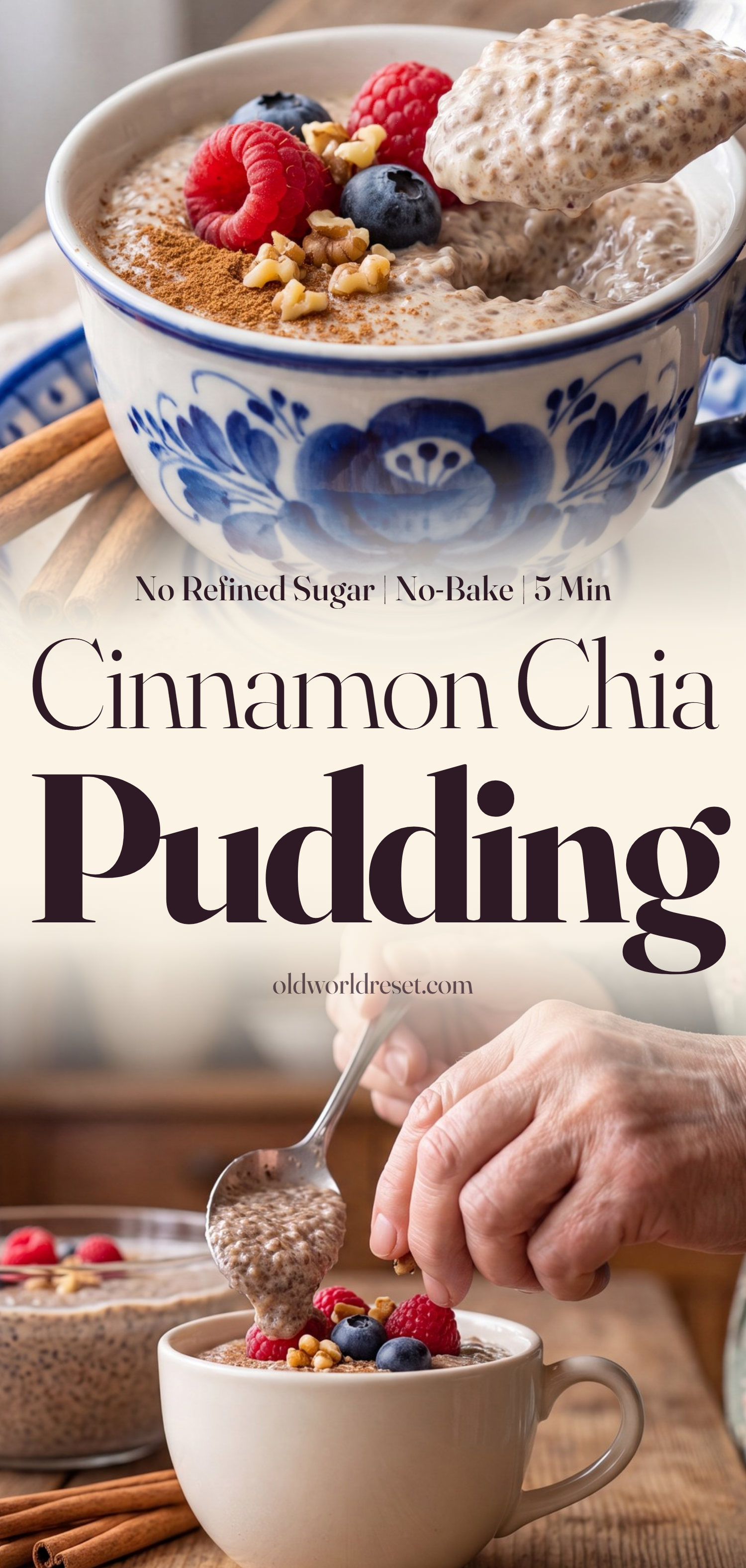 Cinnamon Chia Blood-Sugar Pudding - pin this recipe