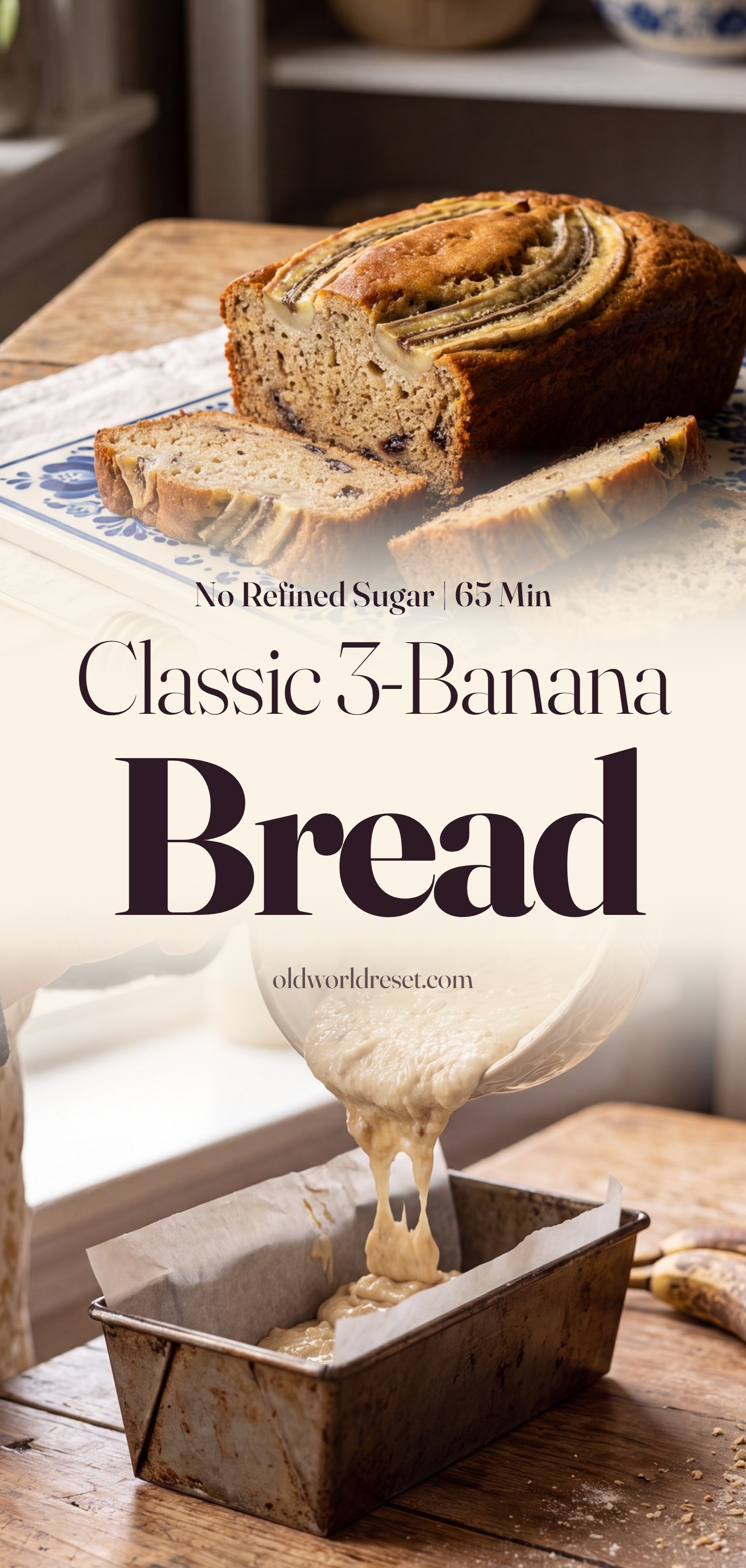 Classic 3-Banana Bread - pin this recipe