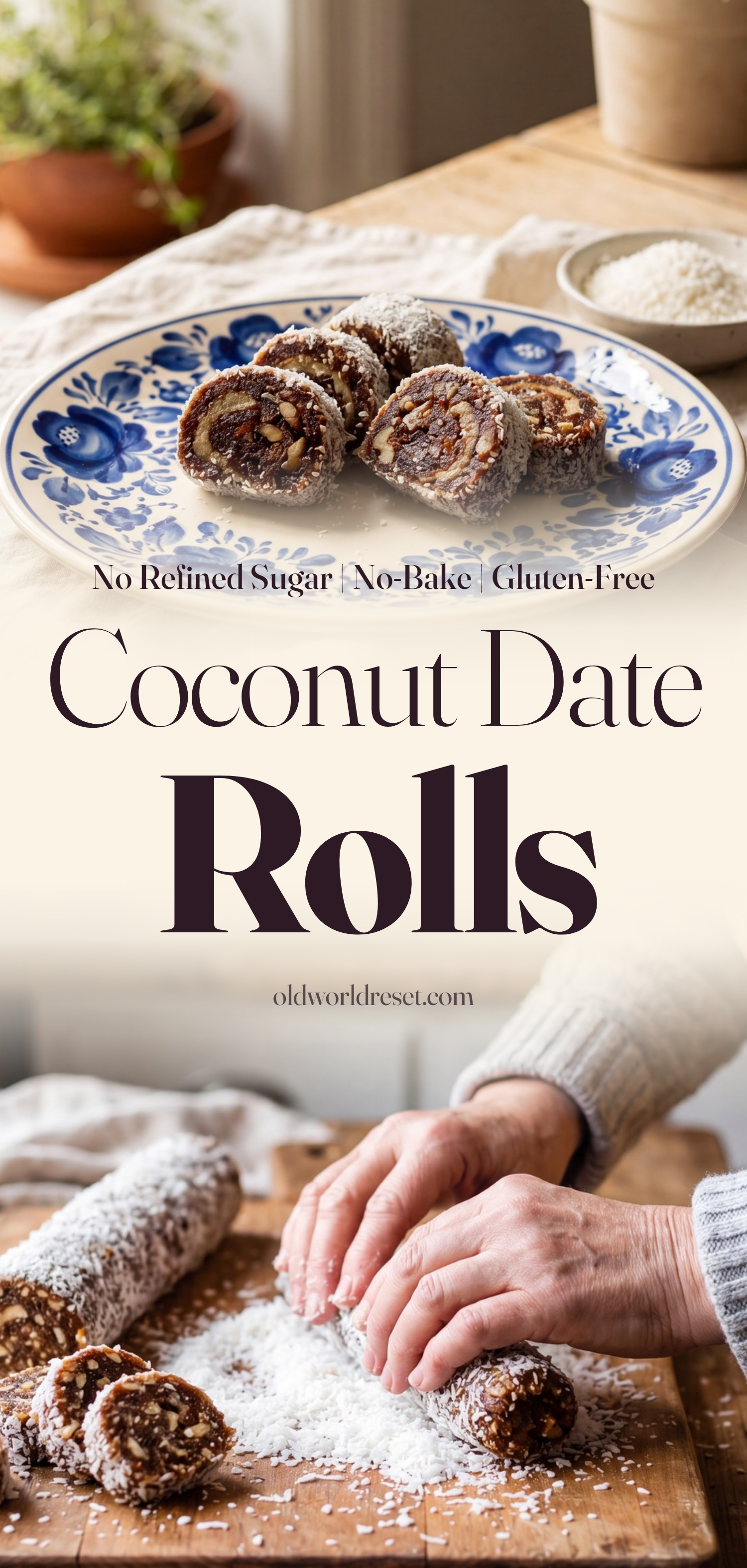 Coconut Date Rolls - pin this recipe
