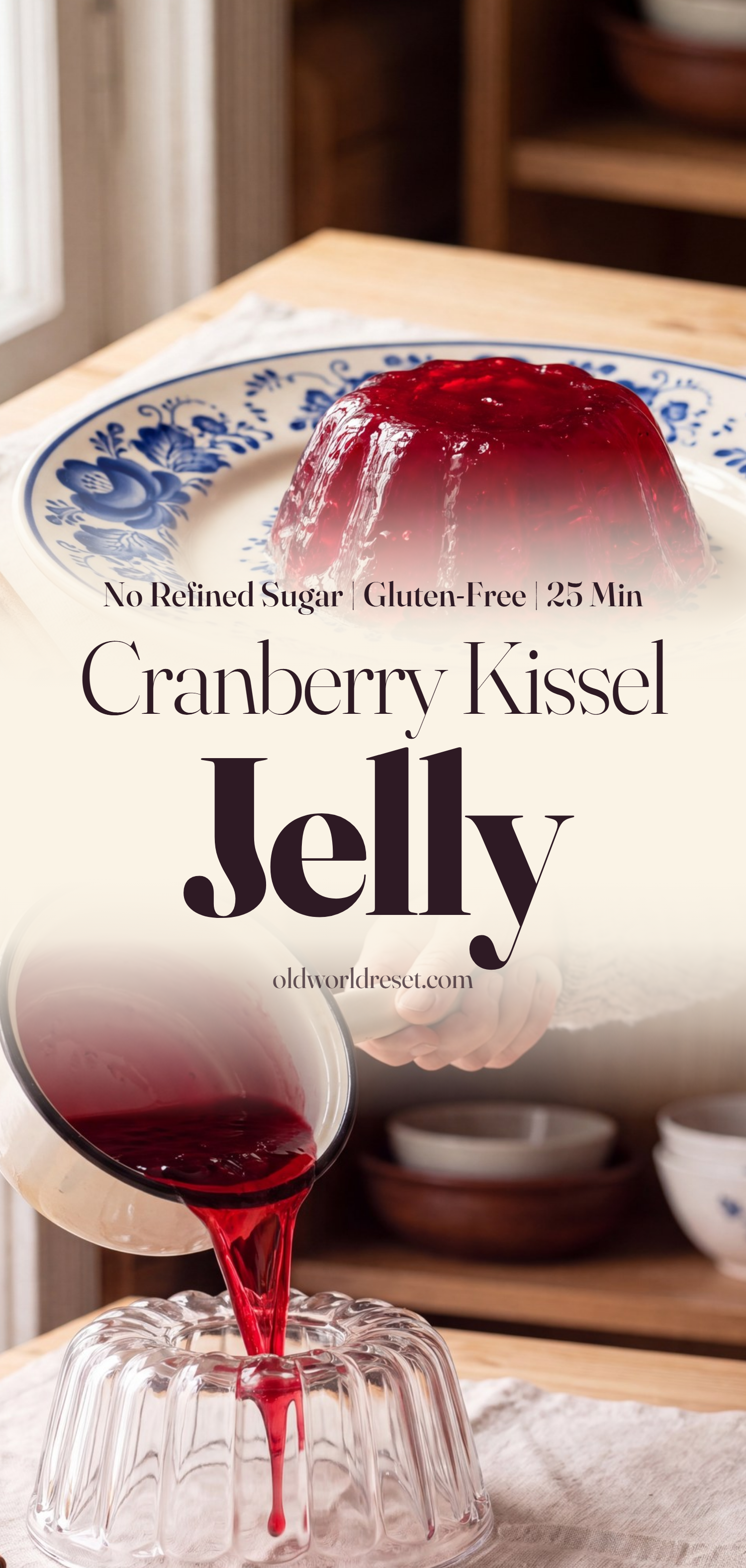 Cranberry Kissel Holiday Jelly - pin this recipe