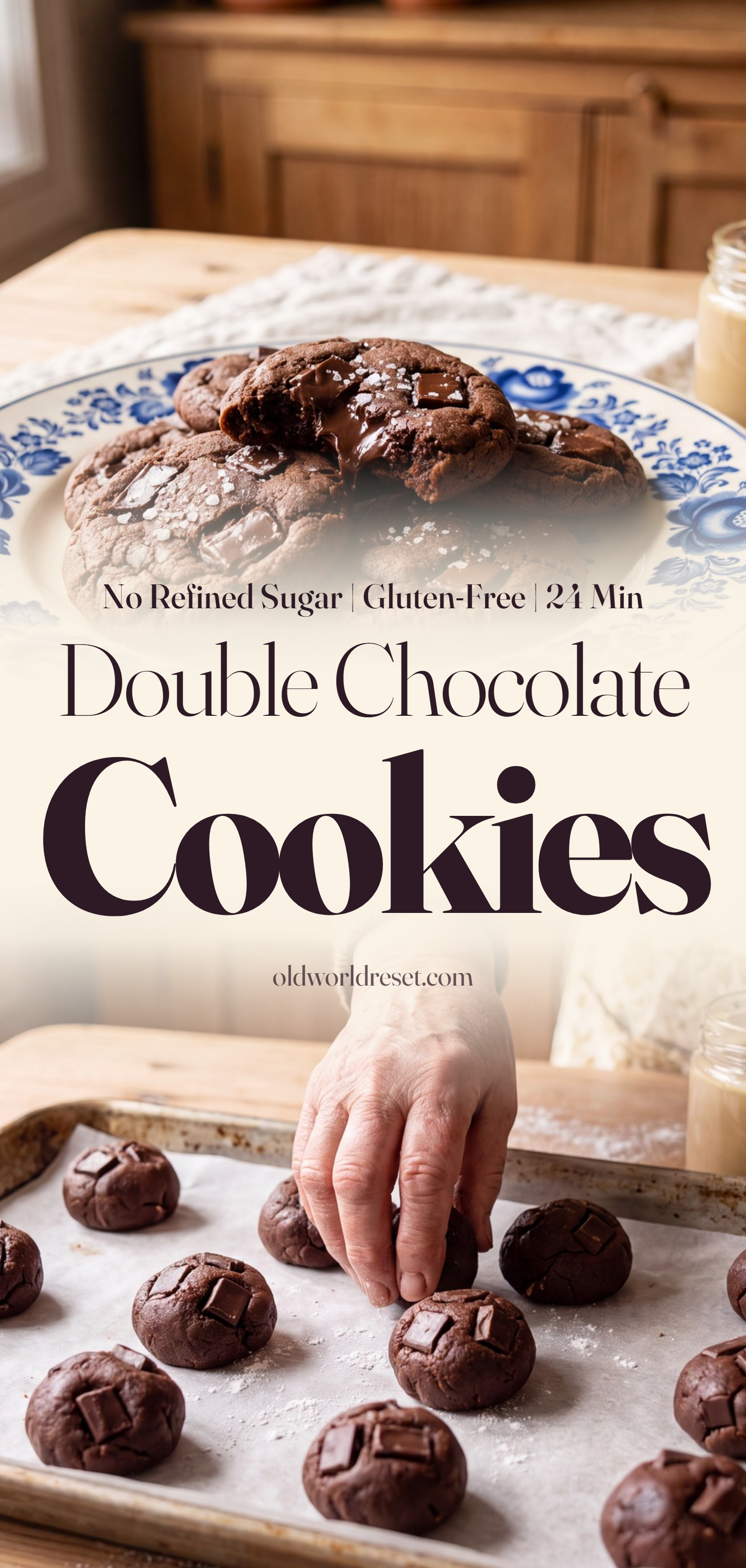 Double Chocolate Chip Tahini Cookies - pin this recipe