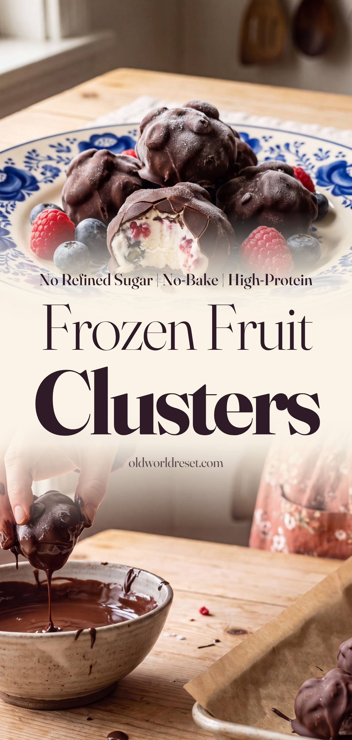 Frozen Fruit Yogurt Clusters - pin this recipe