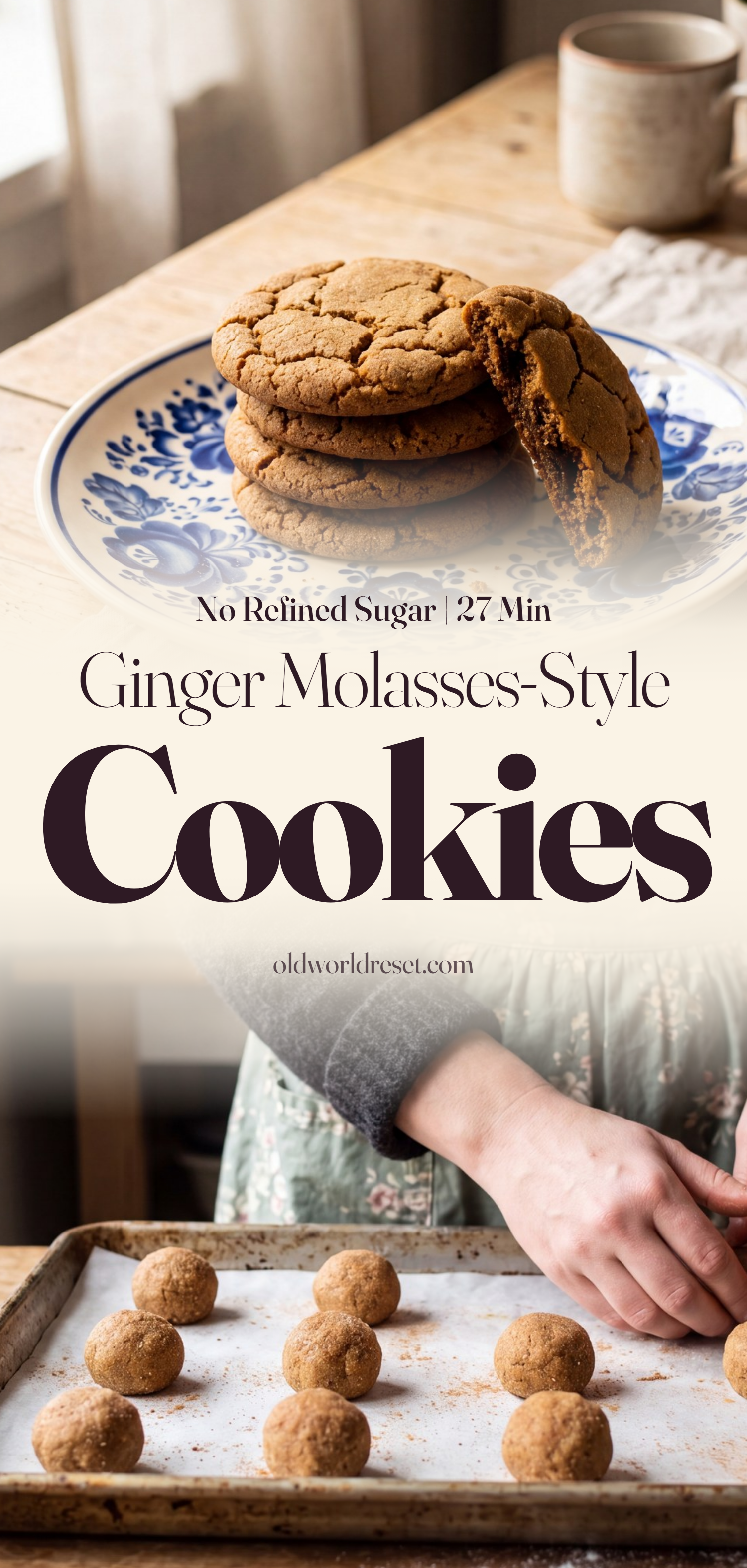 Ginger Molasses-Style Honey Cookies - pin this recipe