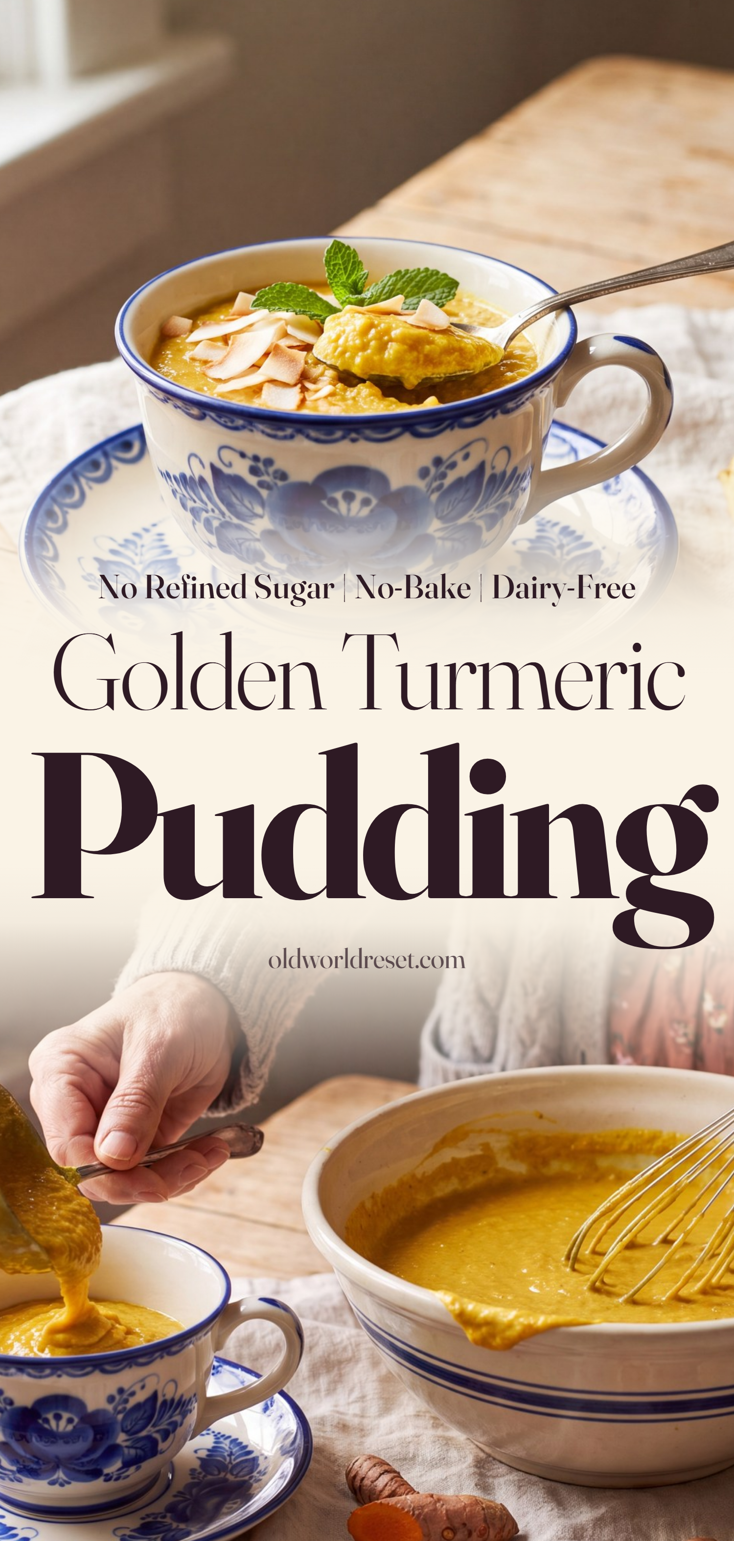 Golden Turmeric Coconut Pudding - pin this recipe