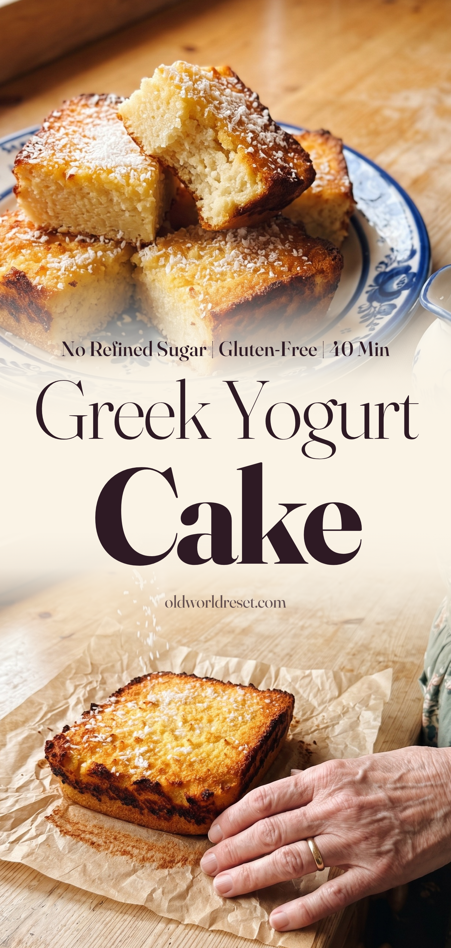 Greek Yogurt Coconut Cake - pin this recipe