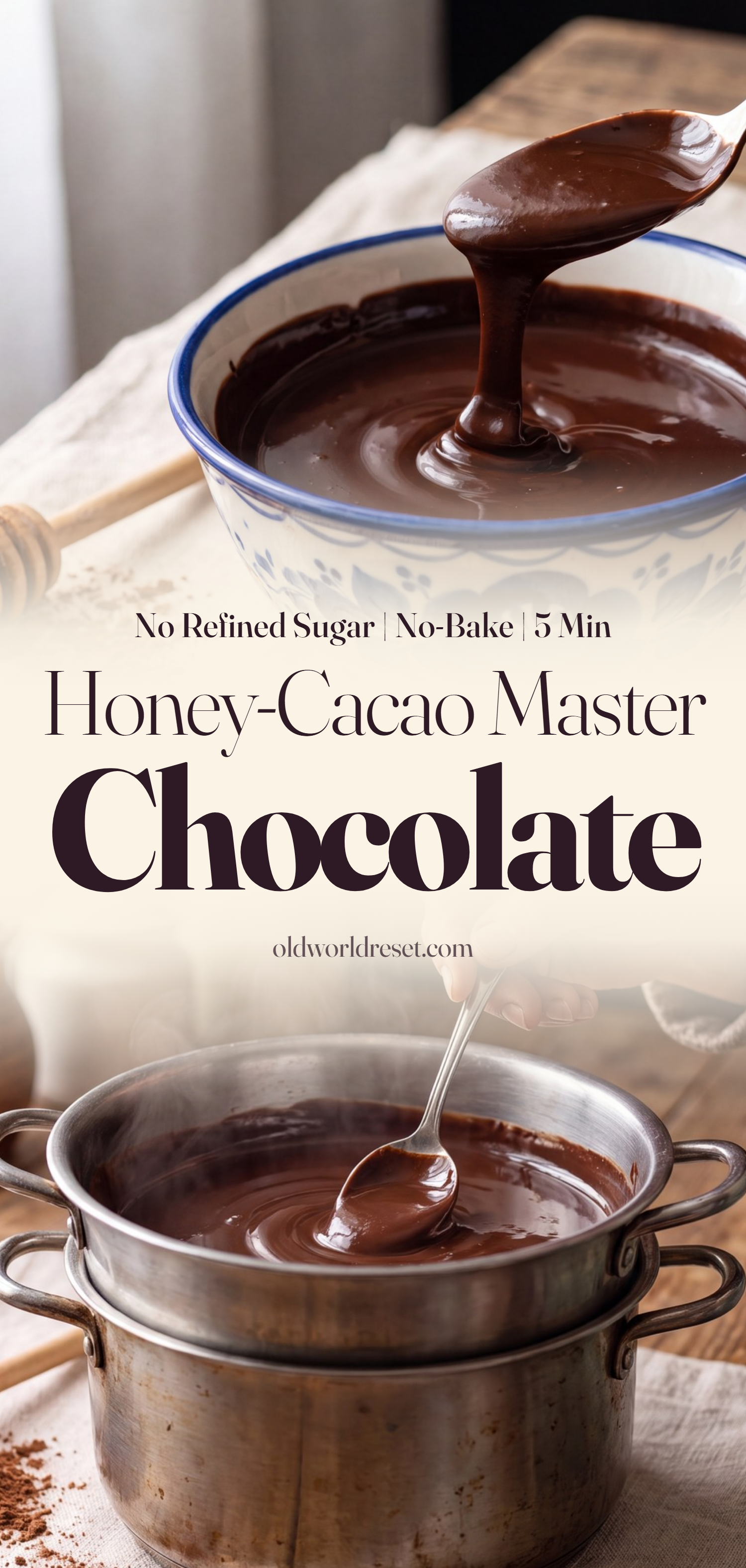 Honey-Cacao Master Chocolate - pin this recipe