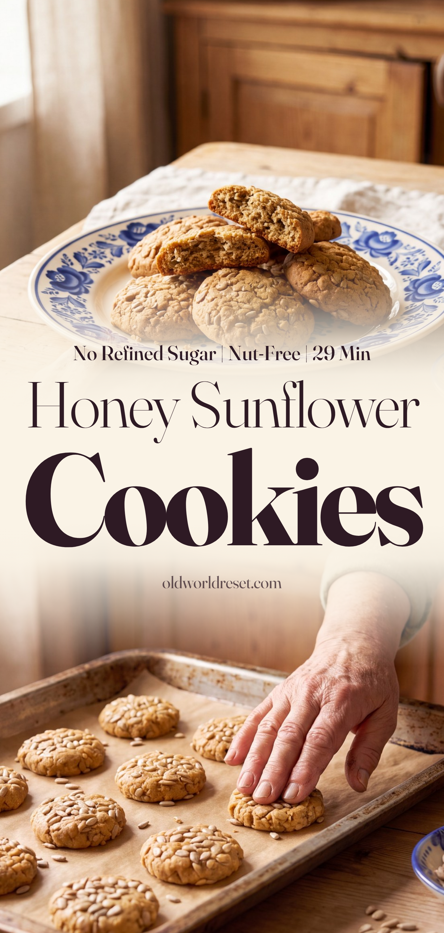 Honey & Sunflower Seed Cookies - pin this recipe