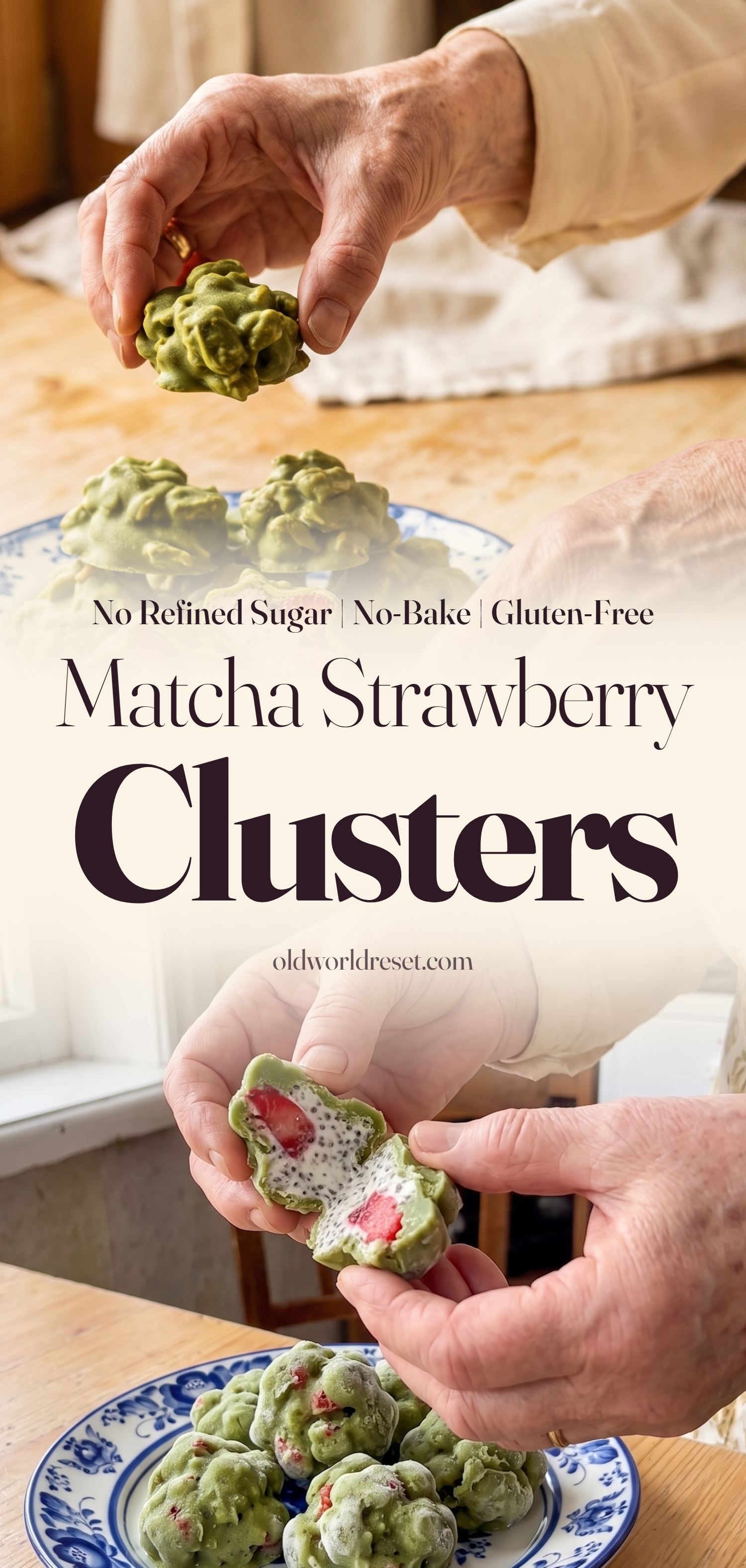 Matcha Strawberry Chia Clusters - pin this recipe