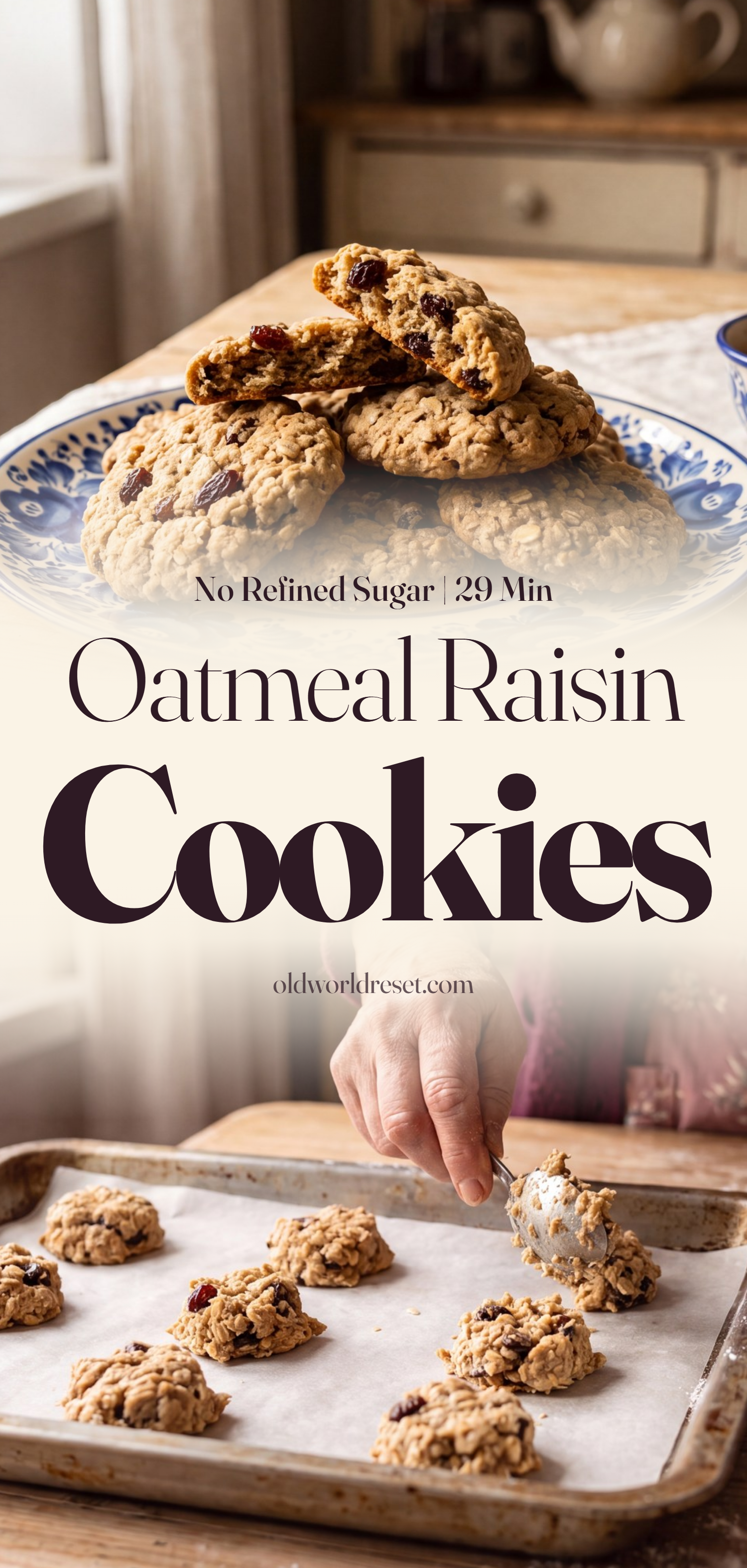 Oatmeal Raisin Cookies (Date-Sweetened) - pin this recipe