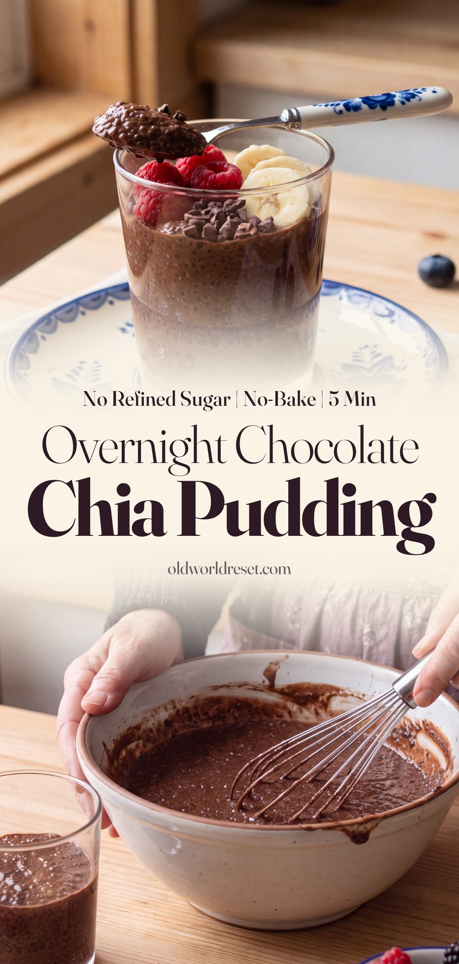 Overnight Chocolate Chia Pudding - pin this recipe
