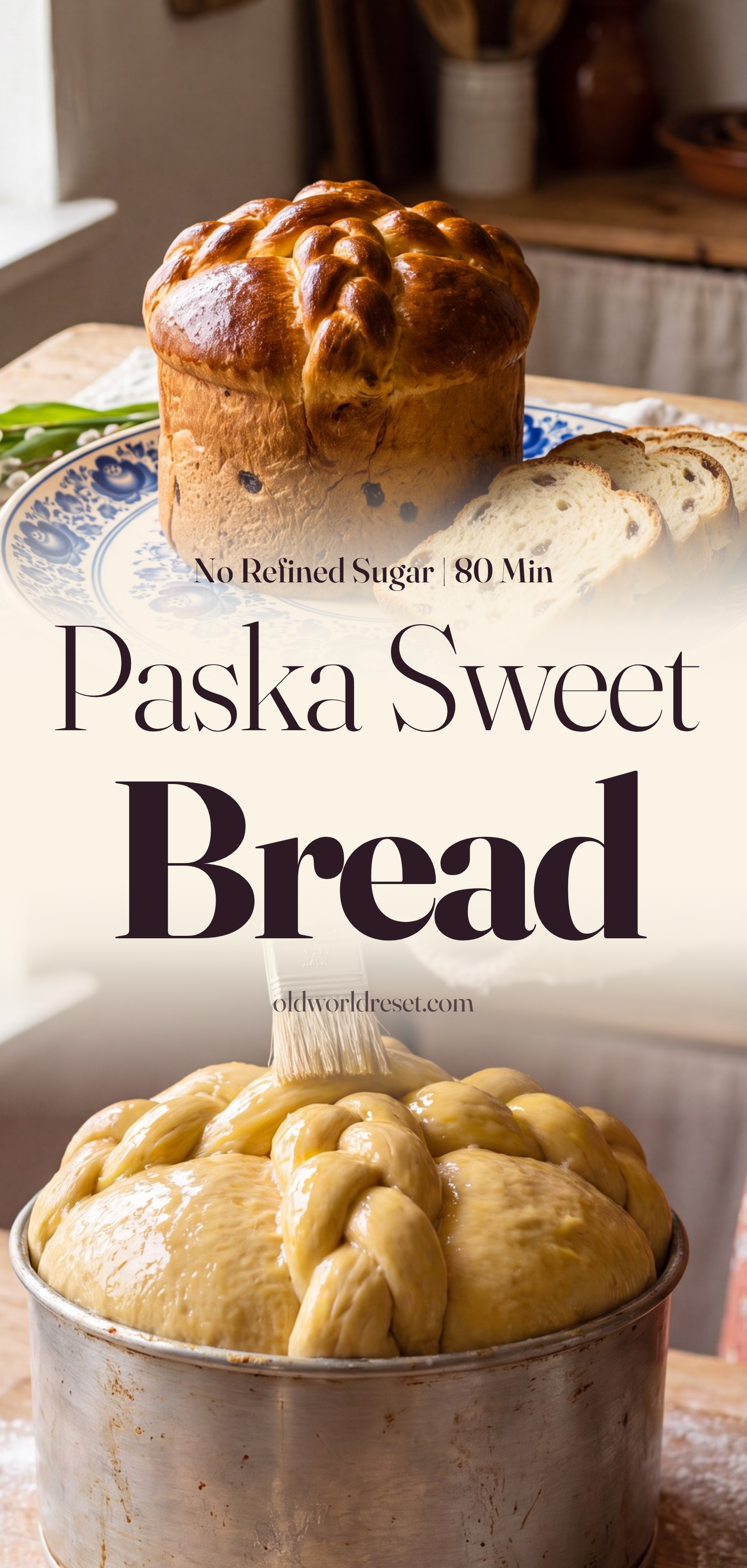 Paska Sweet Bread (Easter, Honey) - pin this recipe