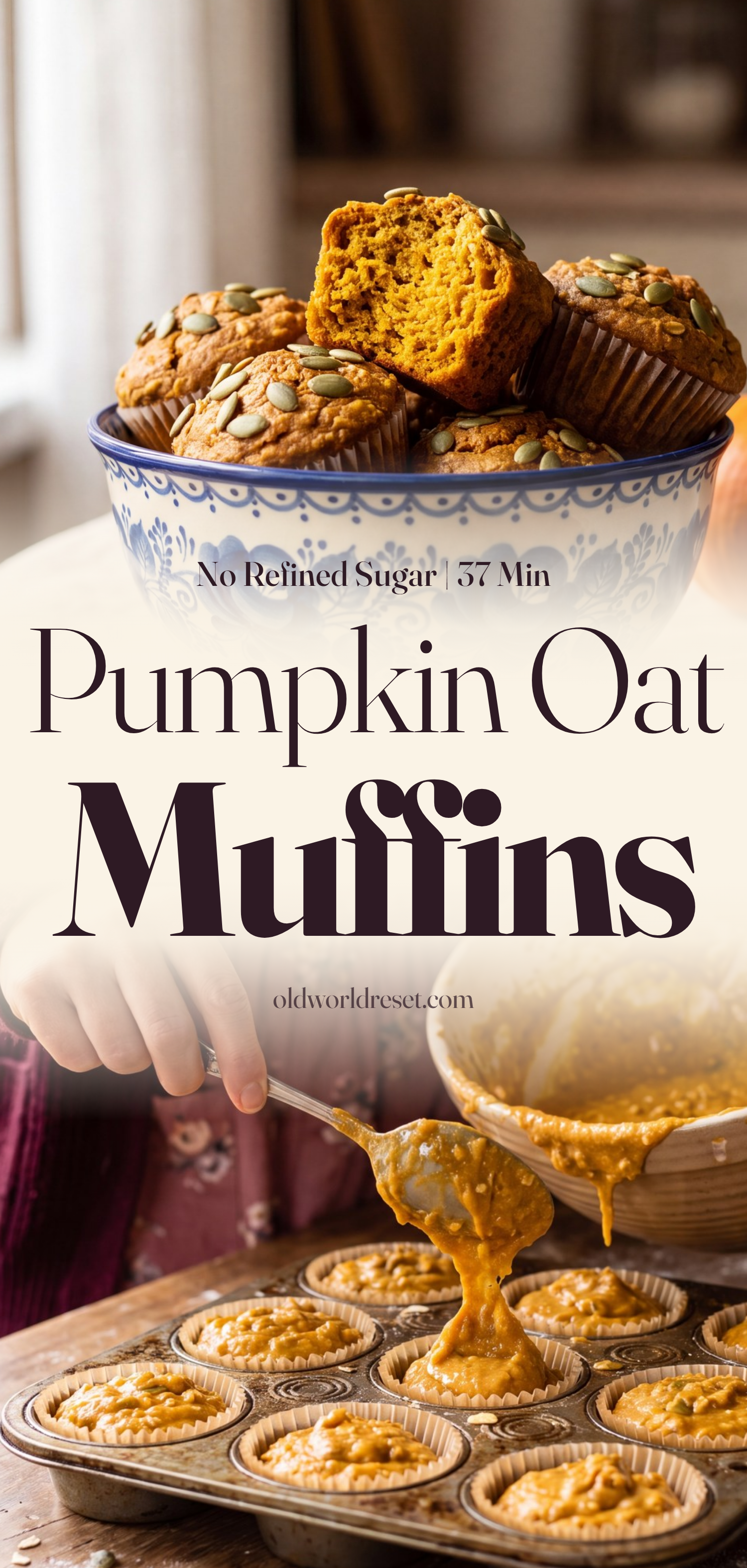 Pumpkin Oat Muffins - pin this recipe