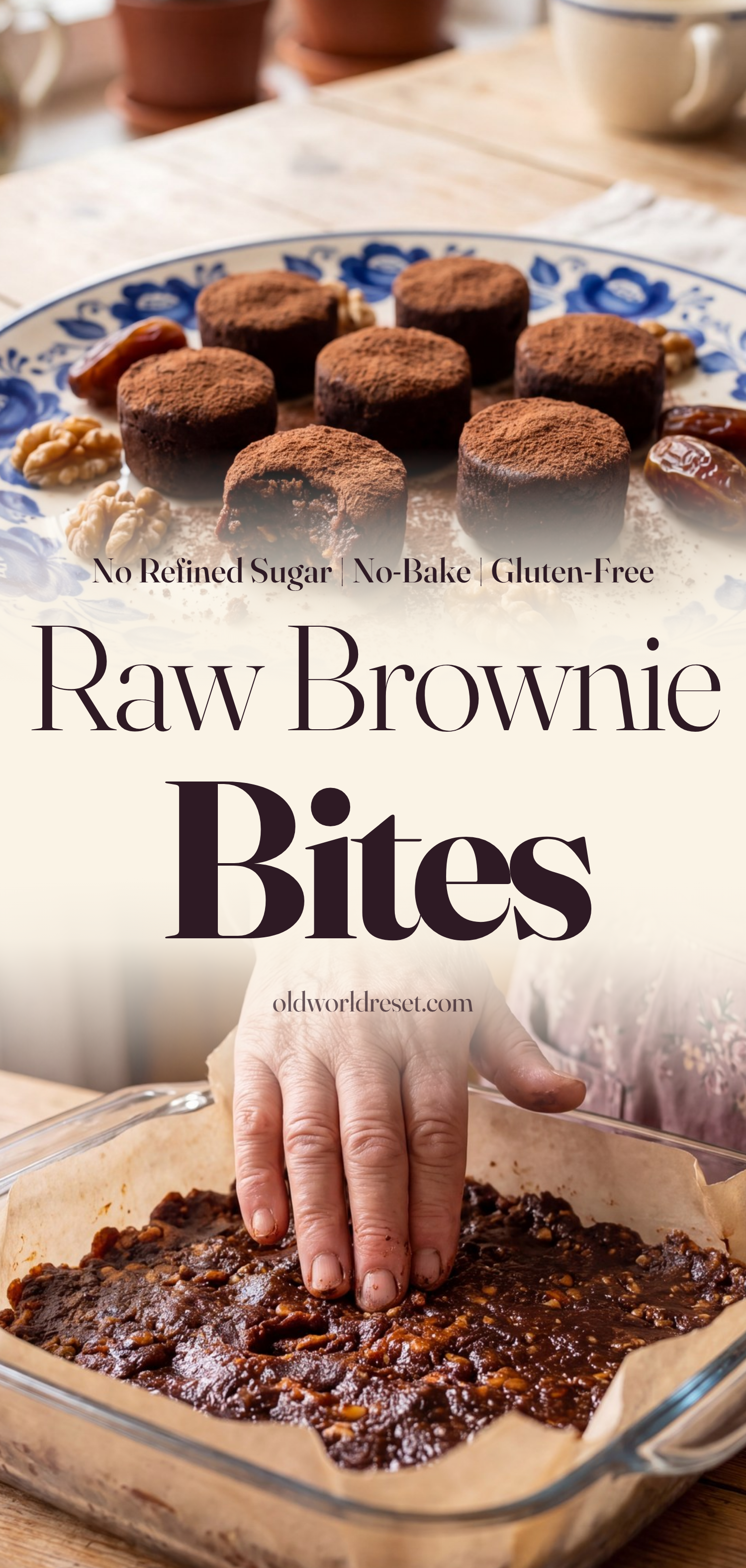 Raw Brownie Bites (Date-Walnut) - pin this recipe