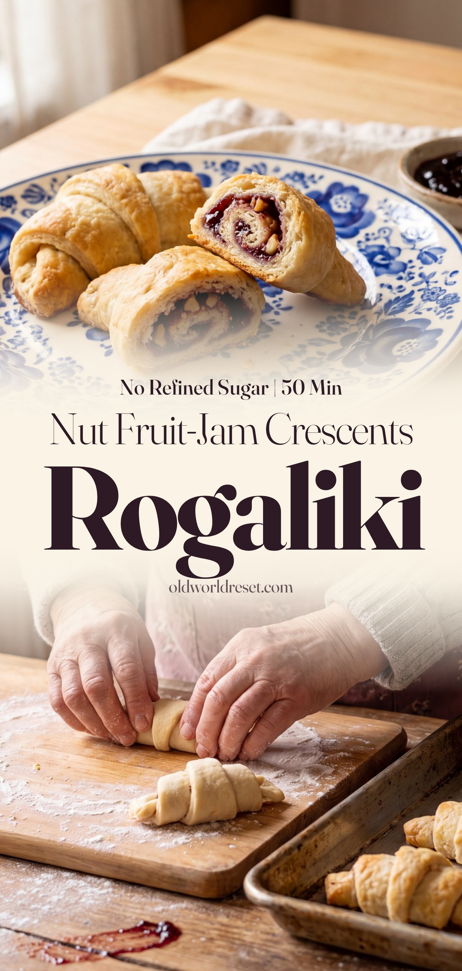 Rogaliki — Nut & Fruit-Jam Crescents - pin this recipe