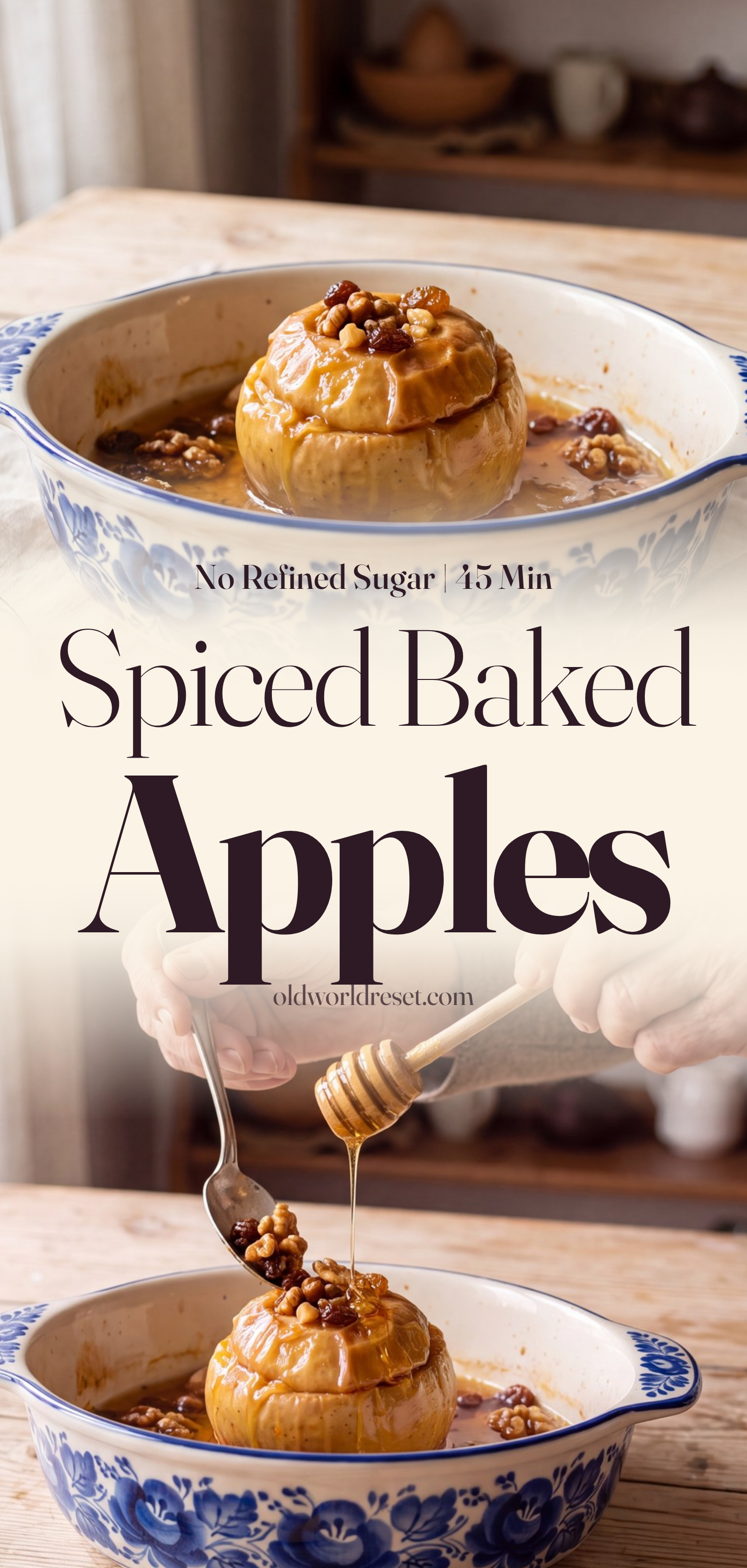 Spiced Baked Apples with Walnuts & Honey (Pechyonye Yabloki) - pin this recipe