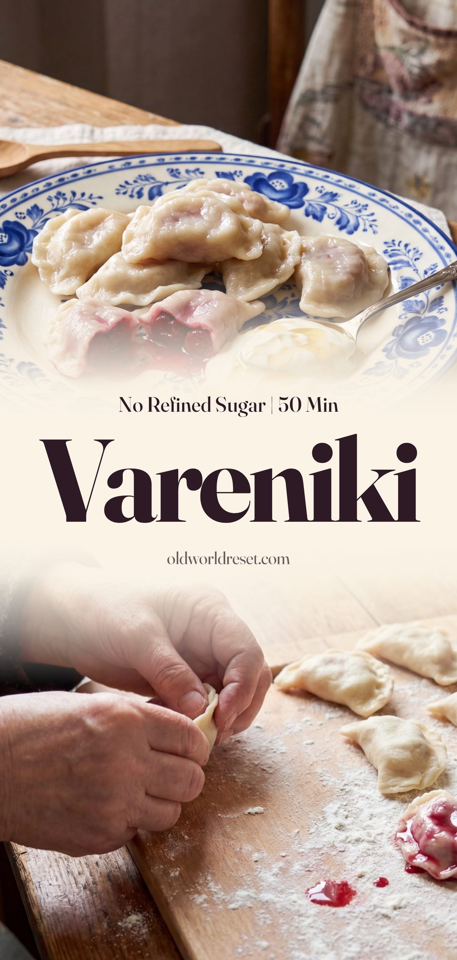 Vareniki with Sweet Cherry Filling - pin this recipe