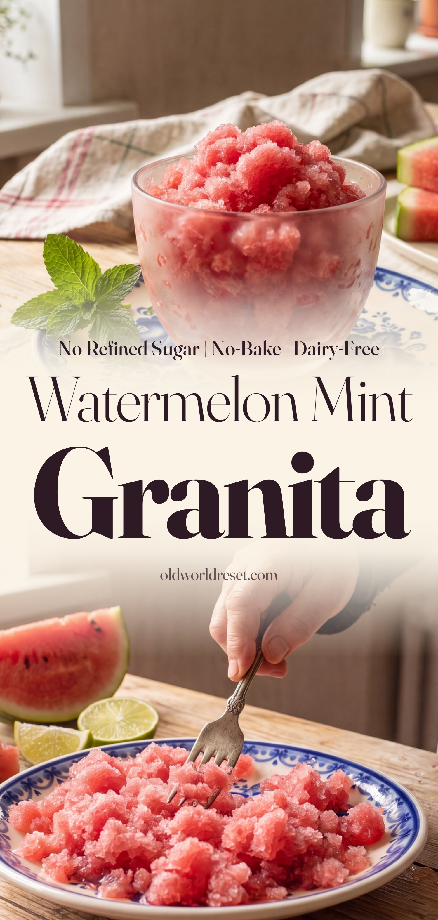 Watermelon Mint Granita - pin this recipe