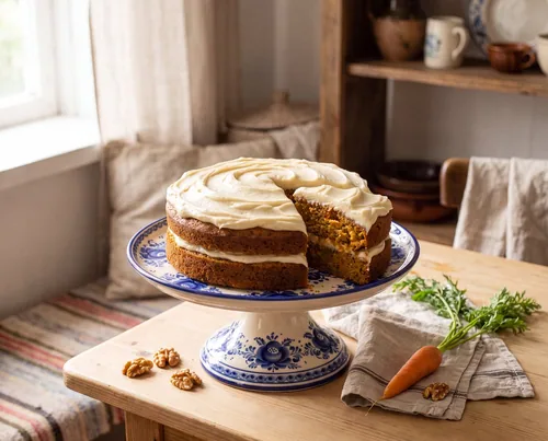 Carrot Cake with Honey-Cashew Frosting