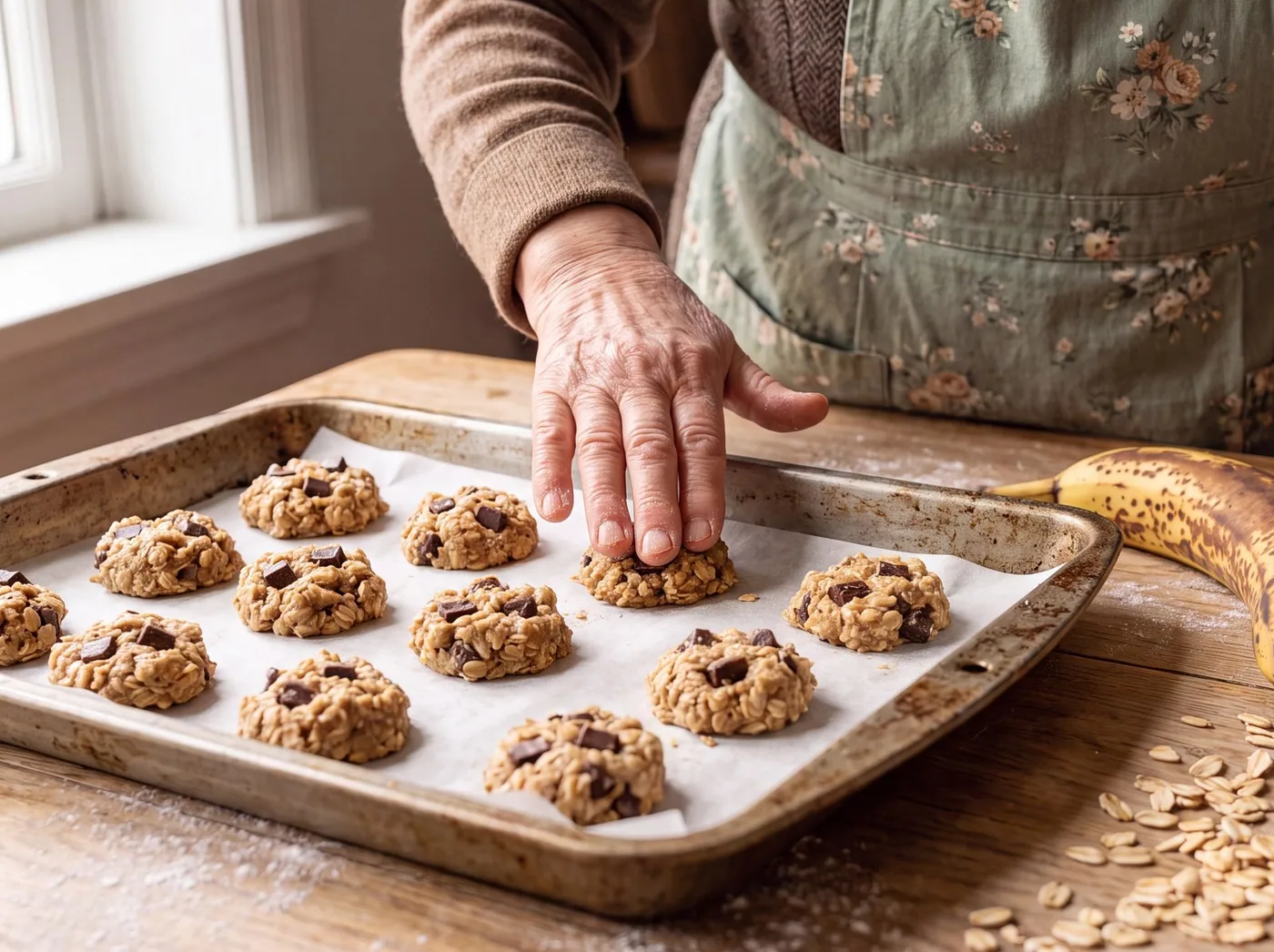 Making 3-Ingredient Banana Oat Cookies