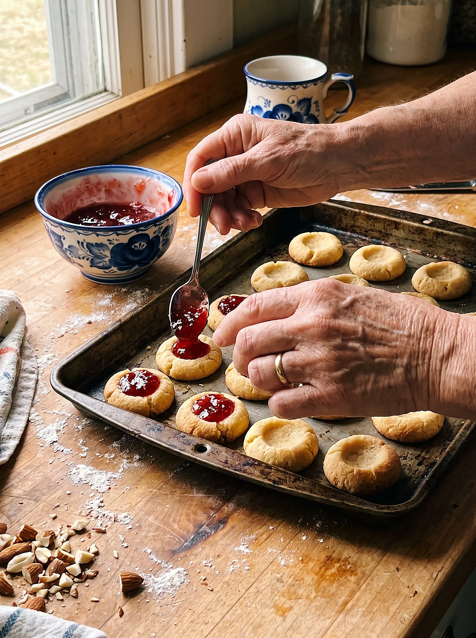 Almond Thumbprint Cookies with Fruit Jam - photo 4