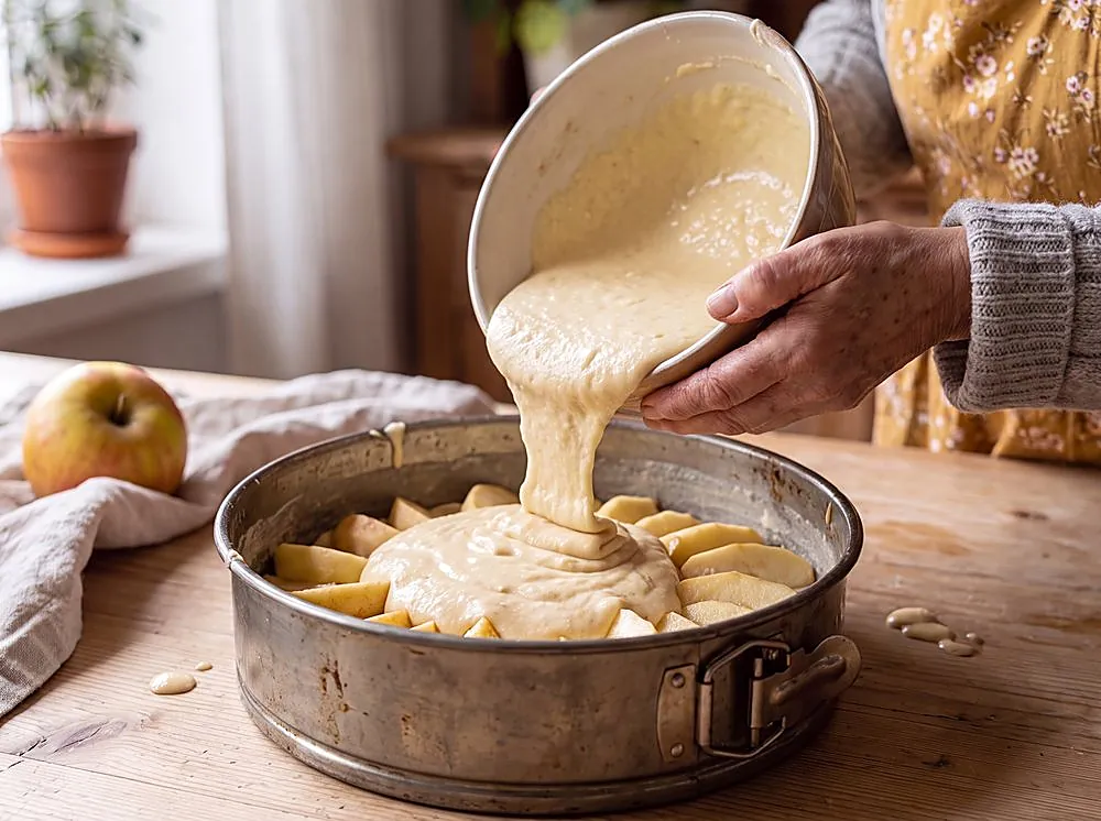 Making Apple Sharlotka (Russian Apple Sponge)
