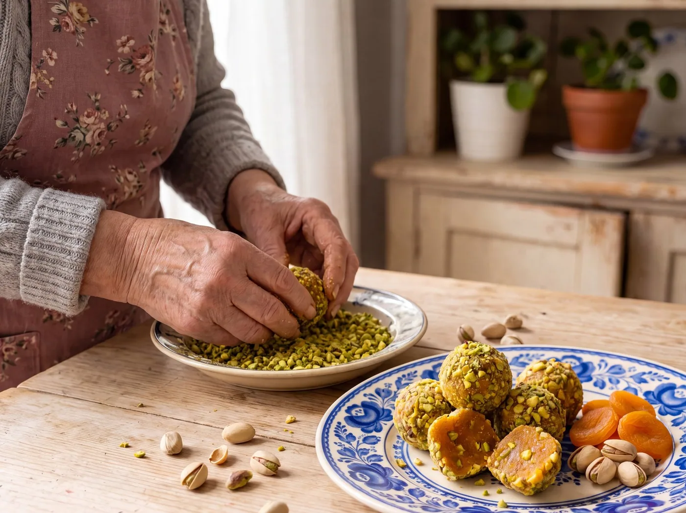 Making Apricot Pistachio Bliss Balls