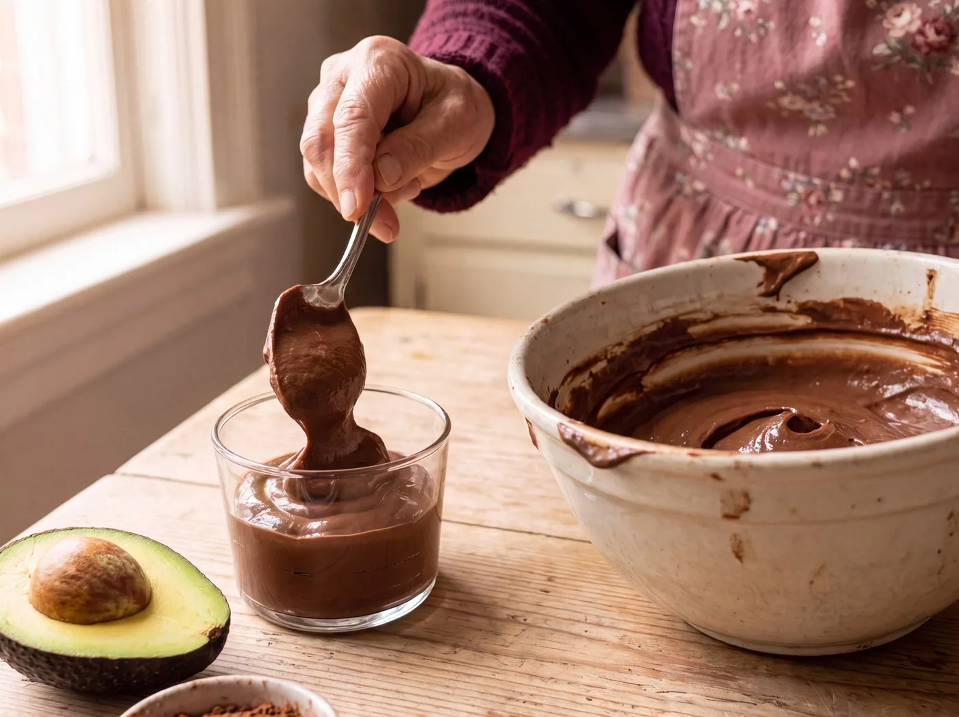 Making Avocado Chocolate Mousse