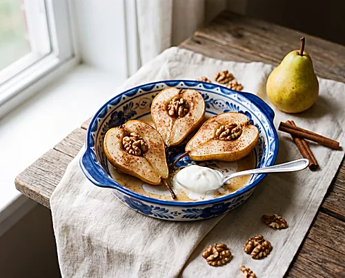 Baked Cinnamon Pears (No Honey, Spice-Sweet)