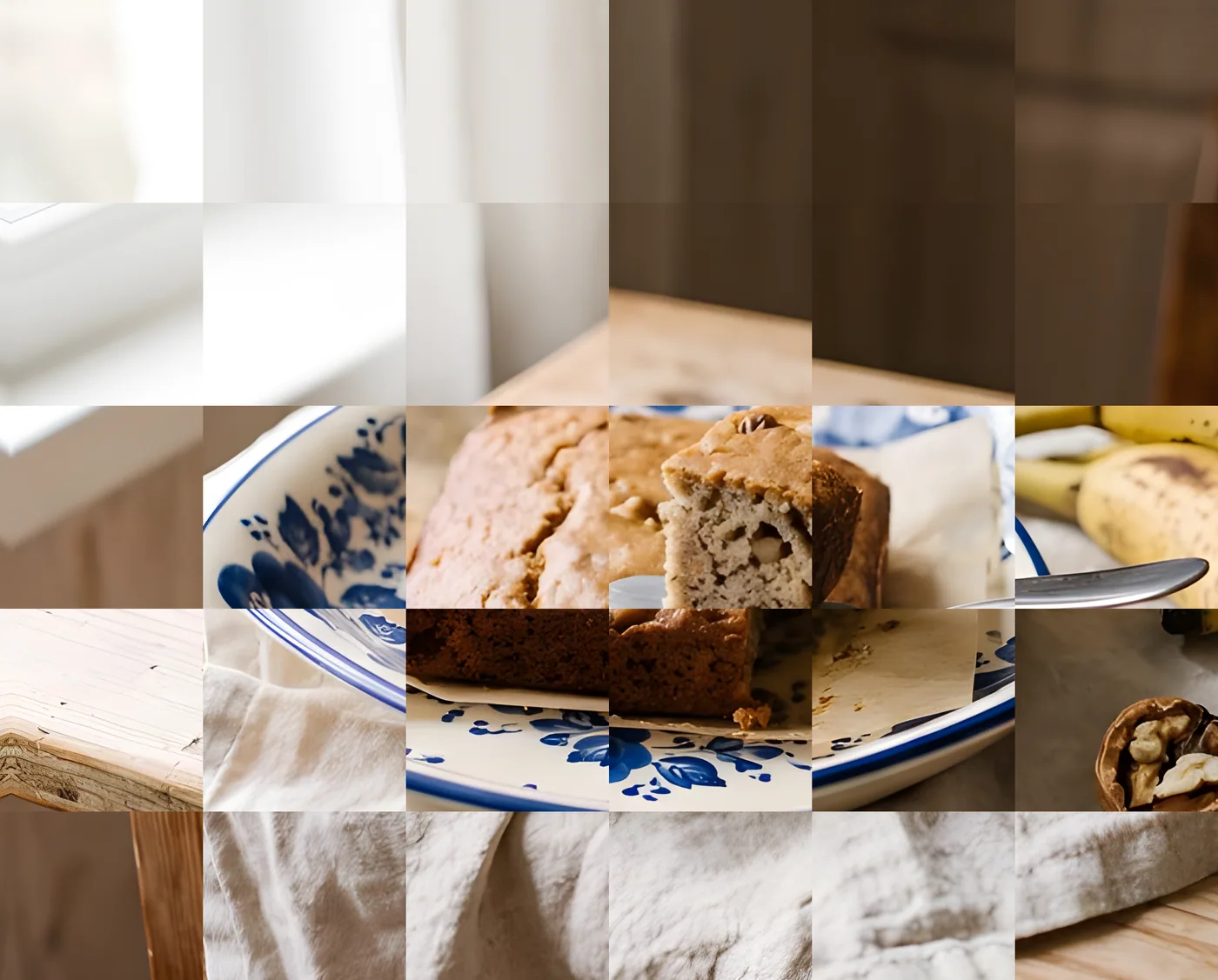 Banana Bread Snack Cake with Walnuts