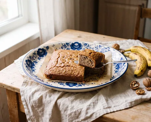 Banana Bread Snack Cake with Walnuts