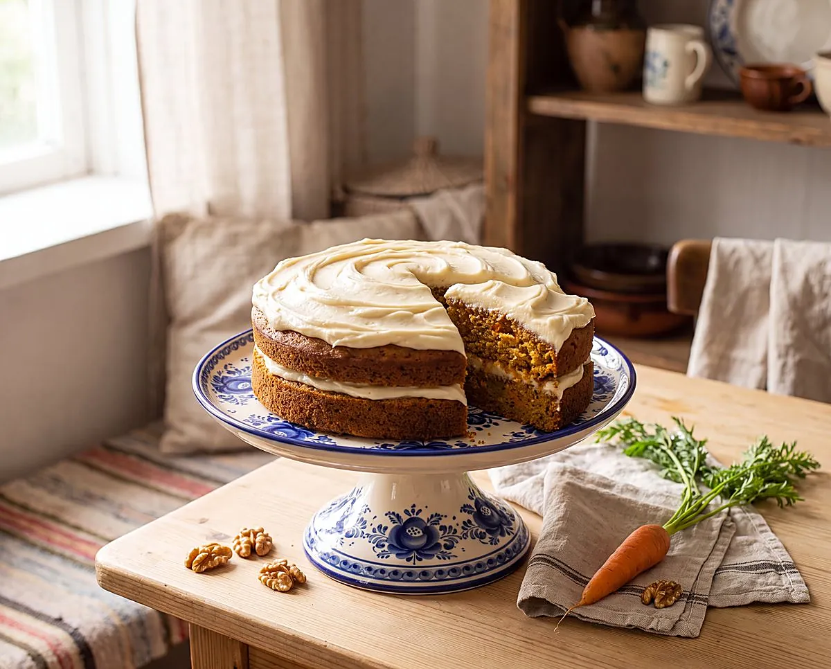Carrot Cake with Honey-Cashew Frosting