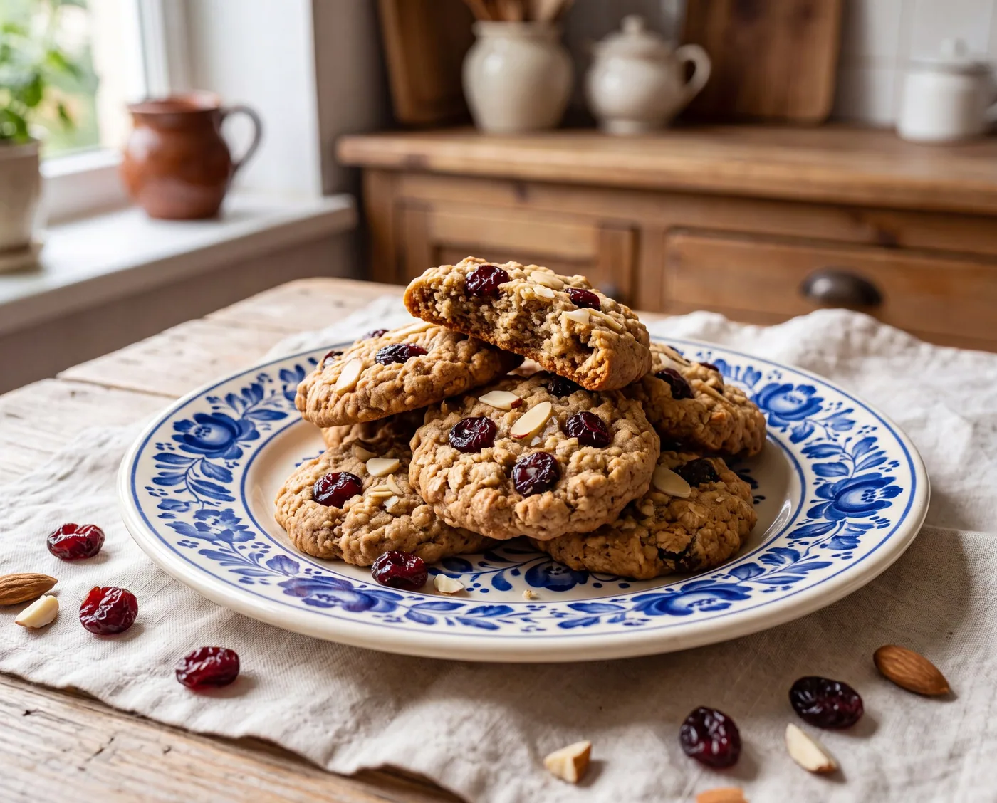 Cherry Almond Oatmeal Cookies