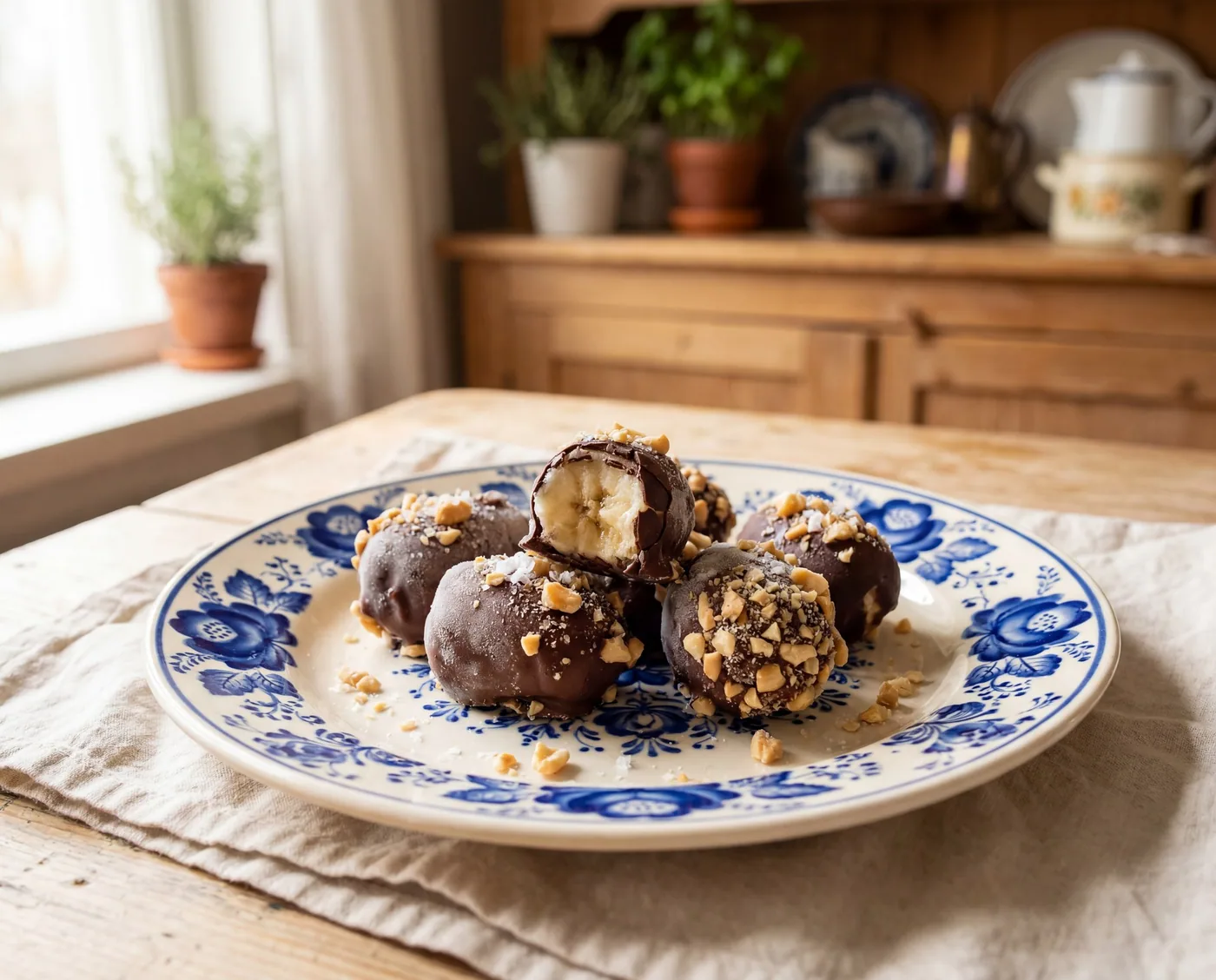 Chocolate-Dipped Frozen Banana Bites