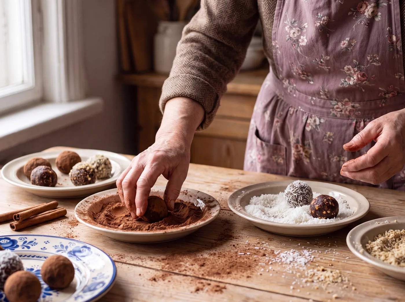 Making Christmas Fruit & Nut Honey Balls