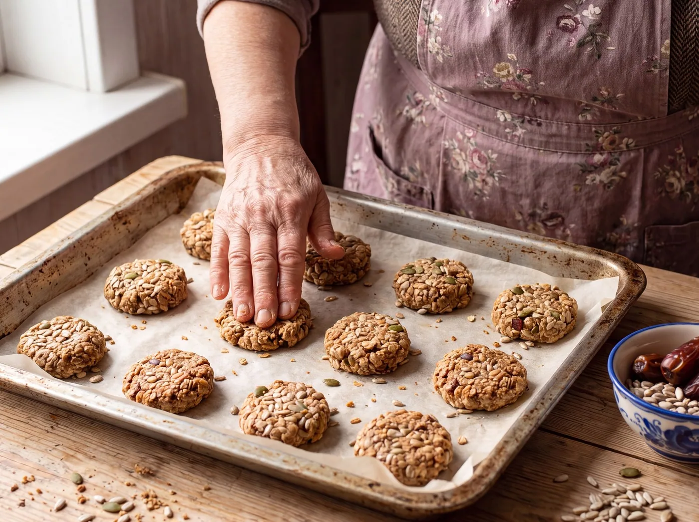 Making Cinnamon Date Breakfast Cookies