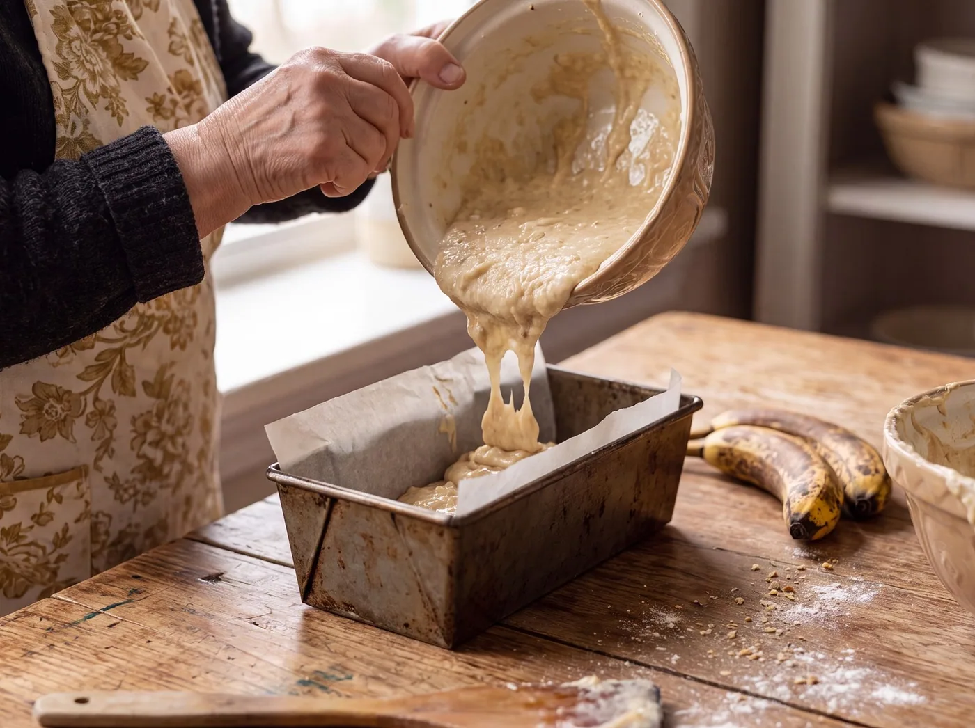 Making Classic 3-Banana Bread