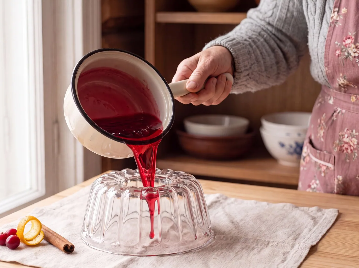 Making Cranberry Kissel Holiday Jelly