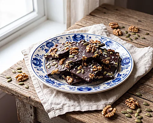 Dark Chocolate Walnut Bark (No Added Sweetener)