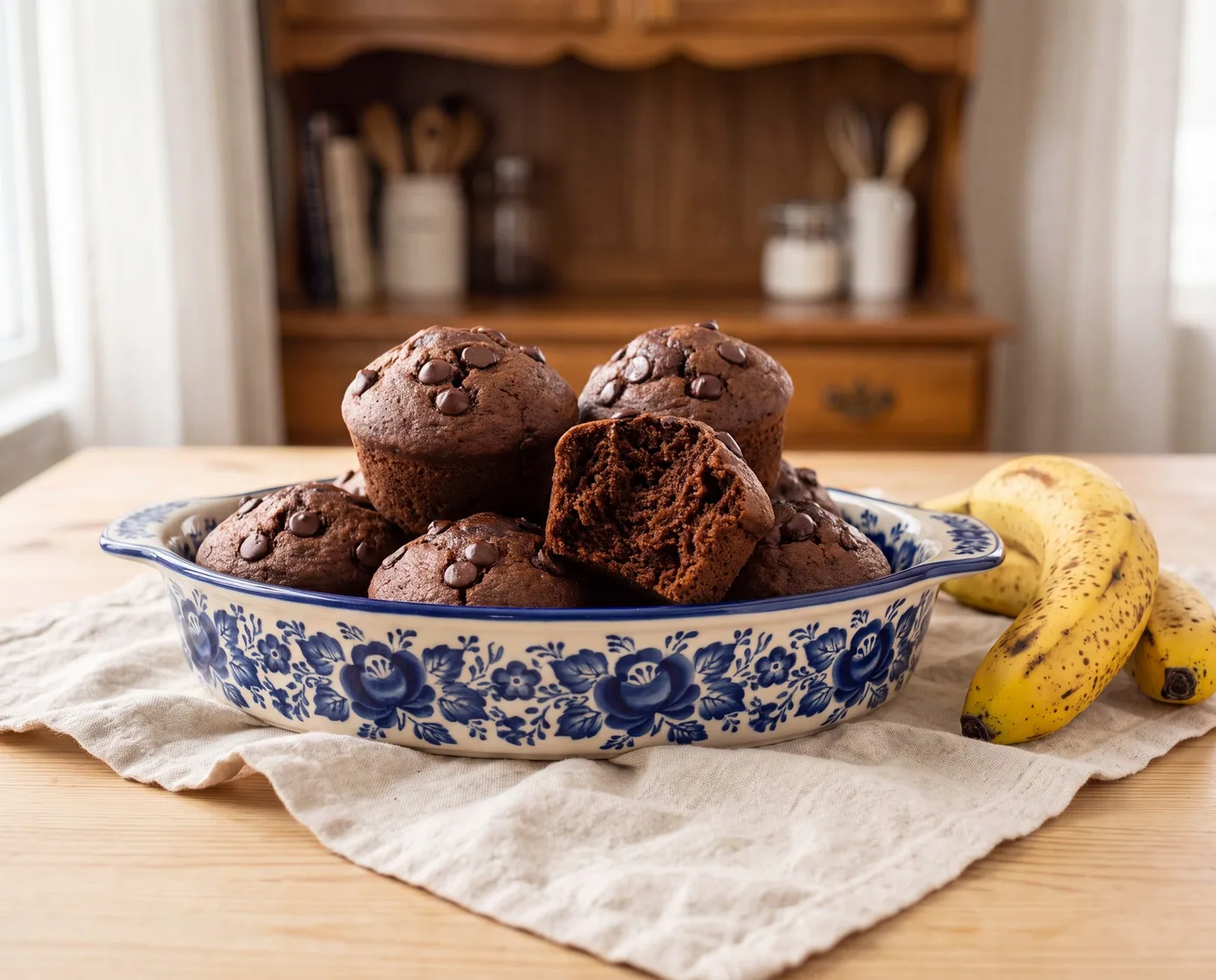 Double-Chocolate Banana Muffins