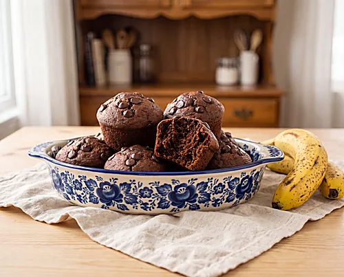 Double-Chocolate Banana Muffins