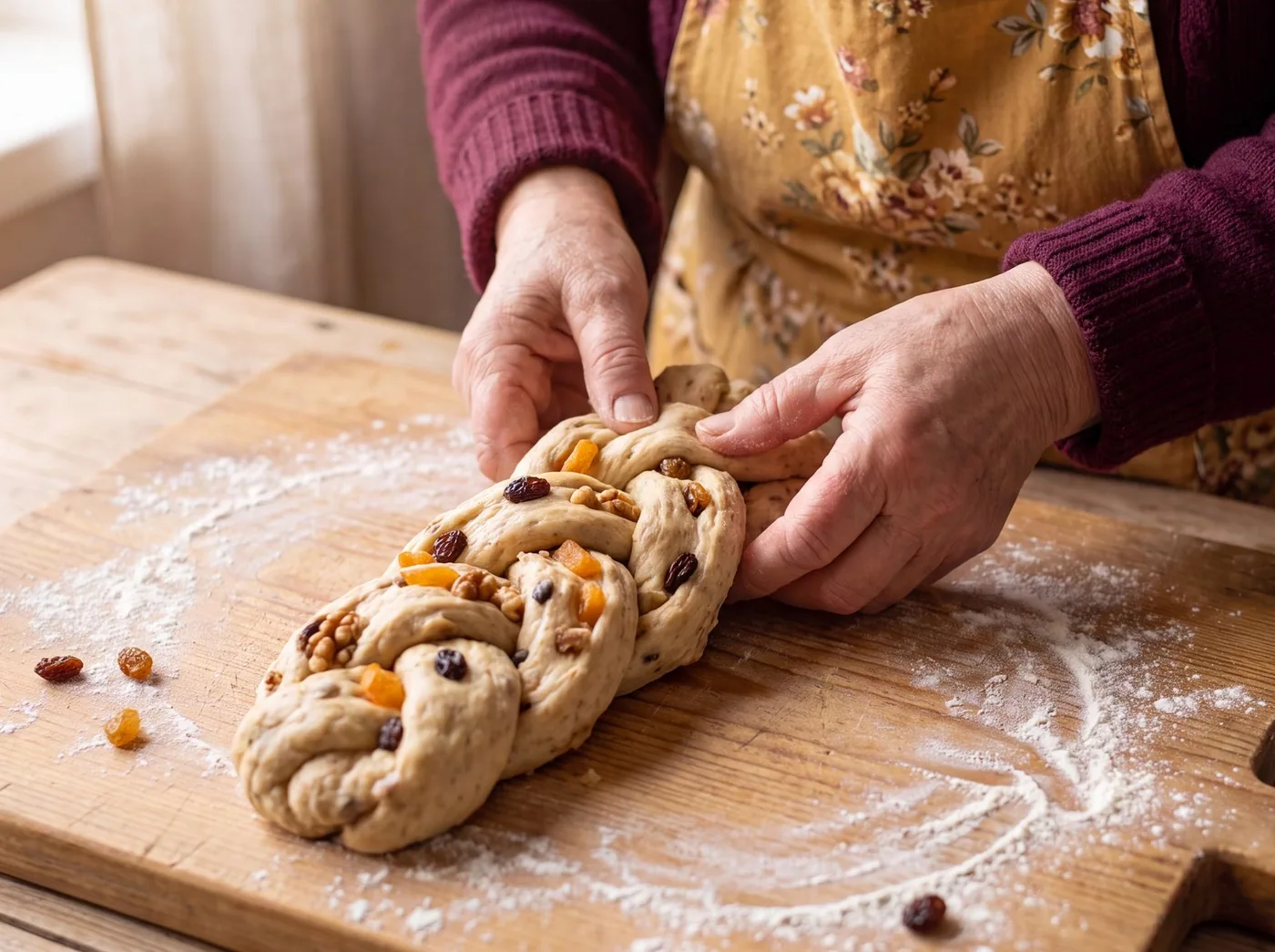 Making Festive Dried-Fruit & Nut Bread (Kolach-Style)