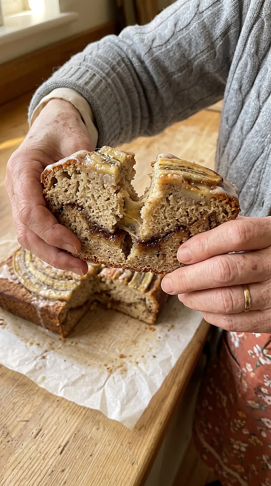 Flourless Cinnamon Swirl Banana Bread